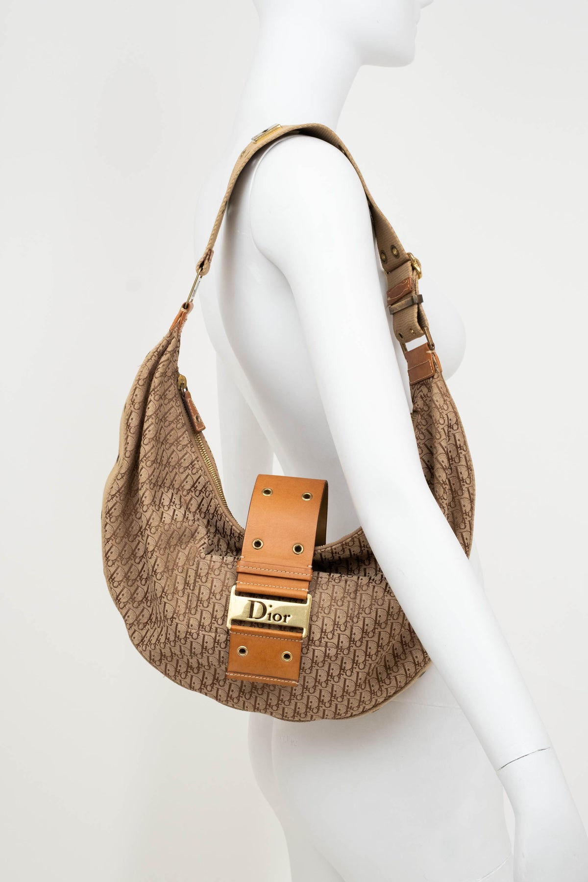 Christian Dior by Galiano Street Chic Oblique Brown Hobo Purse Y2K