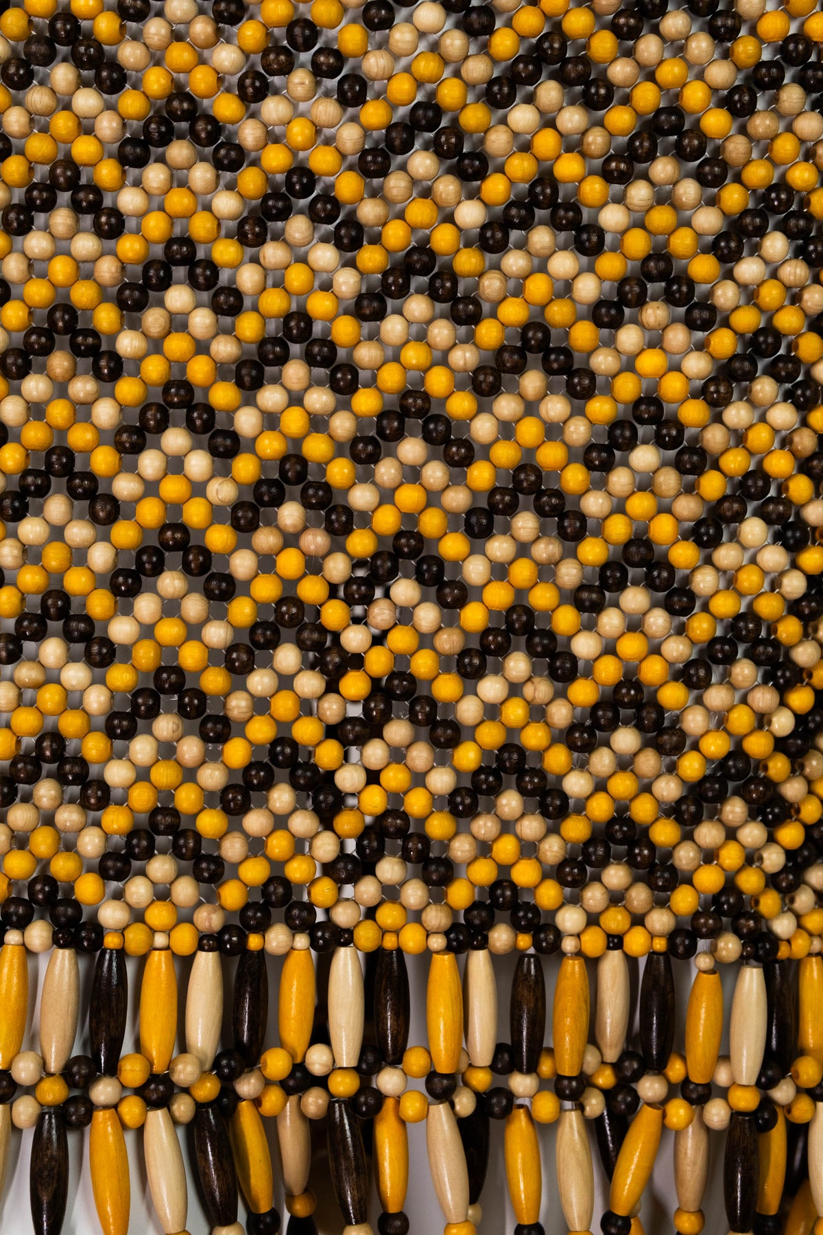 Bottega Veneta Brown and Yellow Wooden Bead Runway Skirt Size Small