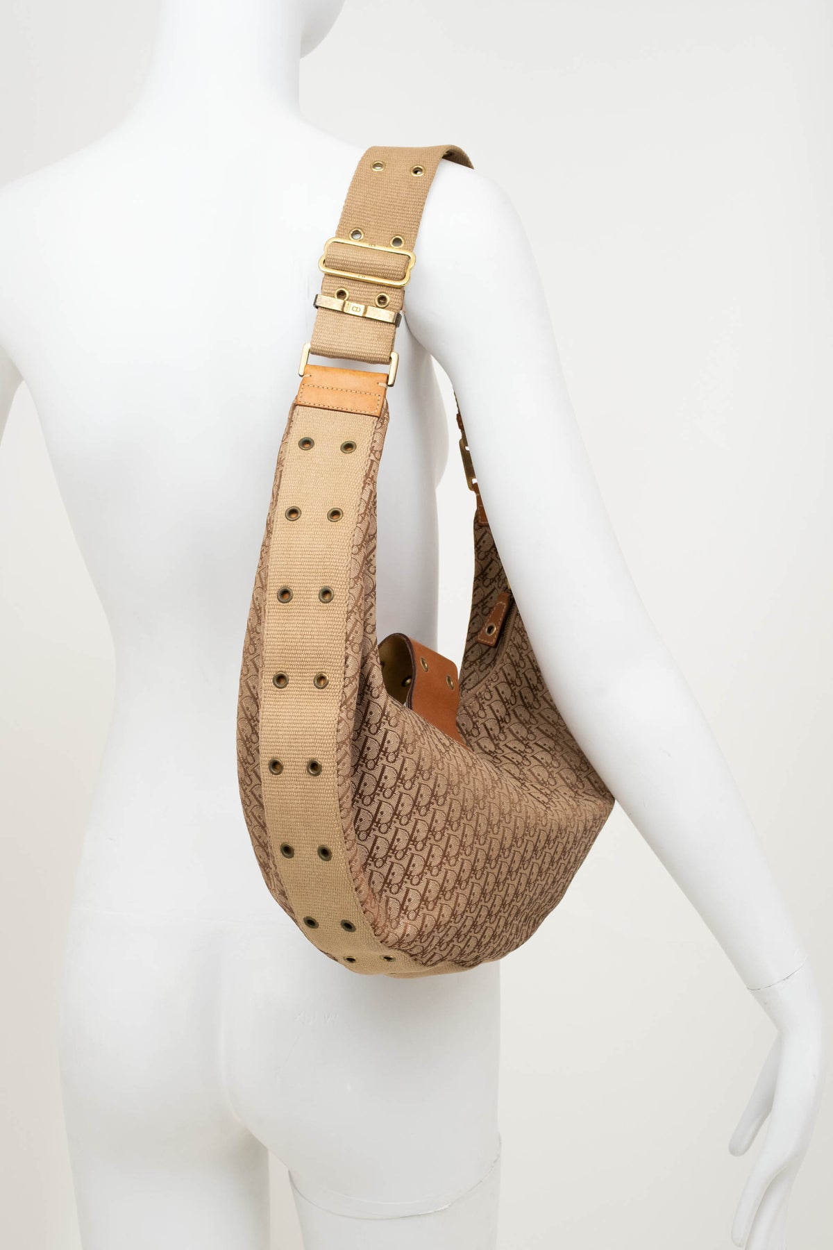 Christian Dior by Galiano Street Chic Oblique Brown Hobo Purse Y2K