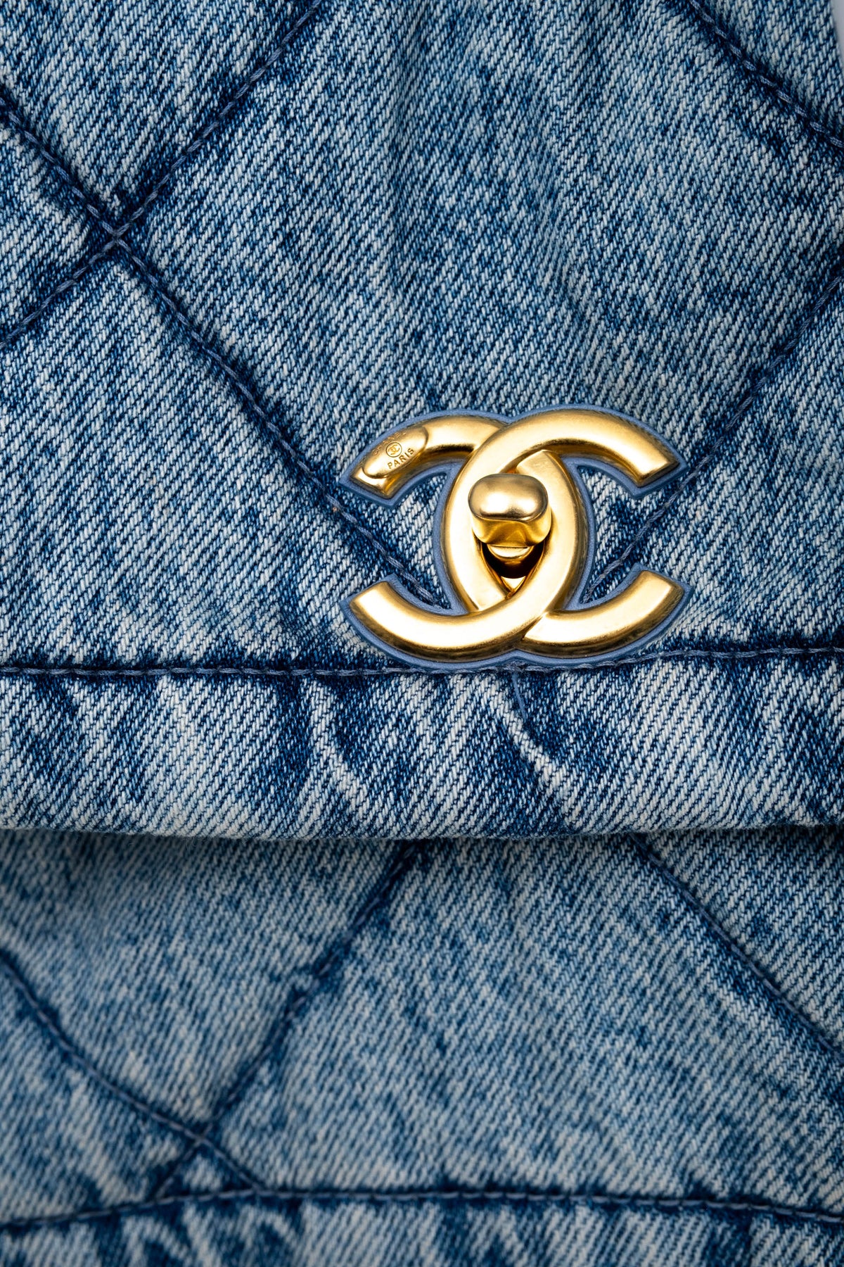 Chanel Light Wash Denim Quilted Flap Jumbo Purse 2025-6