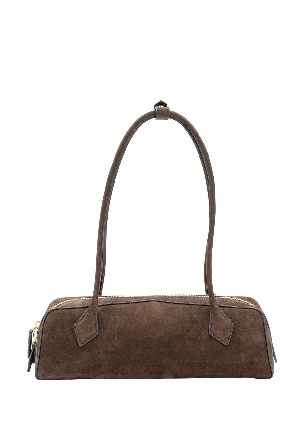 Alaia Brown Nubuck Le Teckel East/West Shoulder Bag