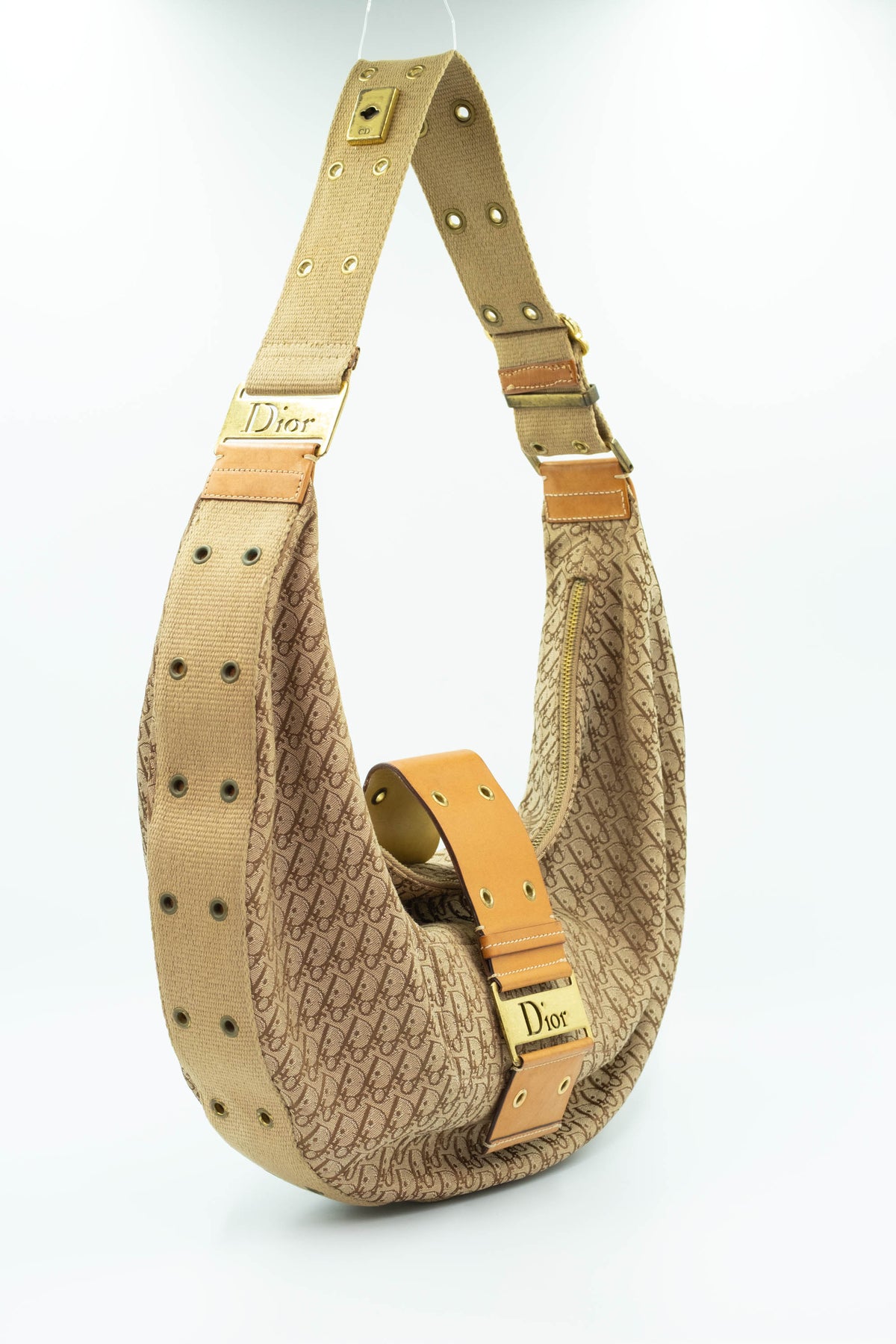 Christian Dior by Galiano Street Chic Oblique Brown Hobo Purse Y2K