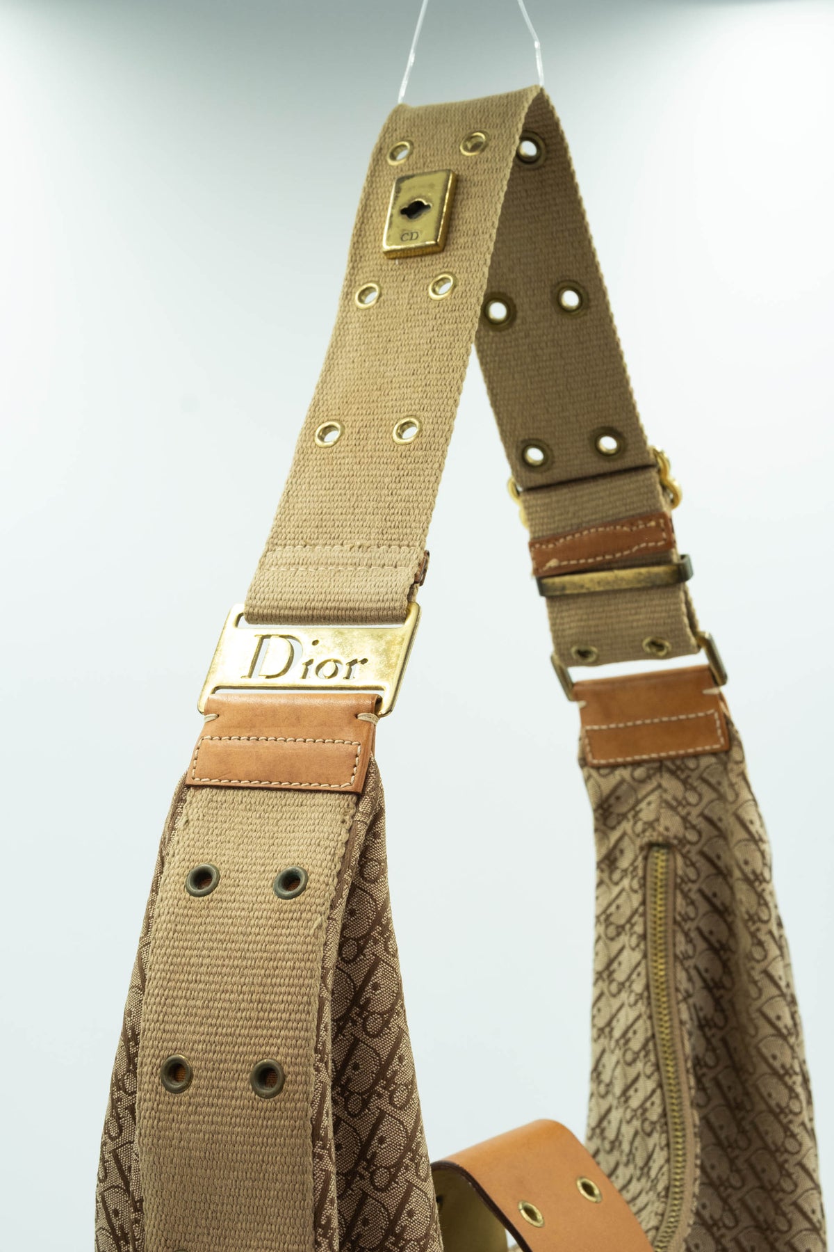 Christian Dior by Galiano Street Chic Oblique Brown Hobo Purse Y2K