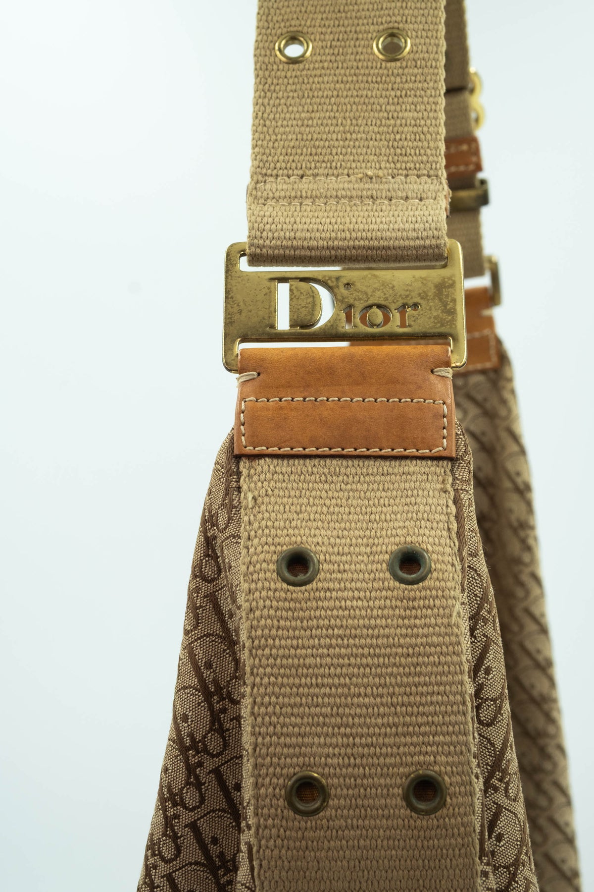 Christian Dior by Galiano Street Chic Oblique Brown Hobo Purse Y2K