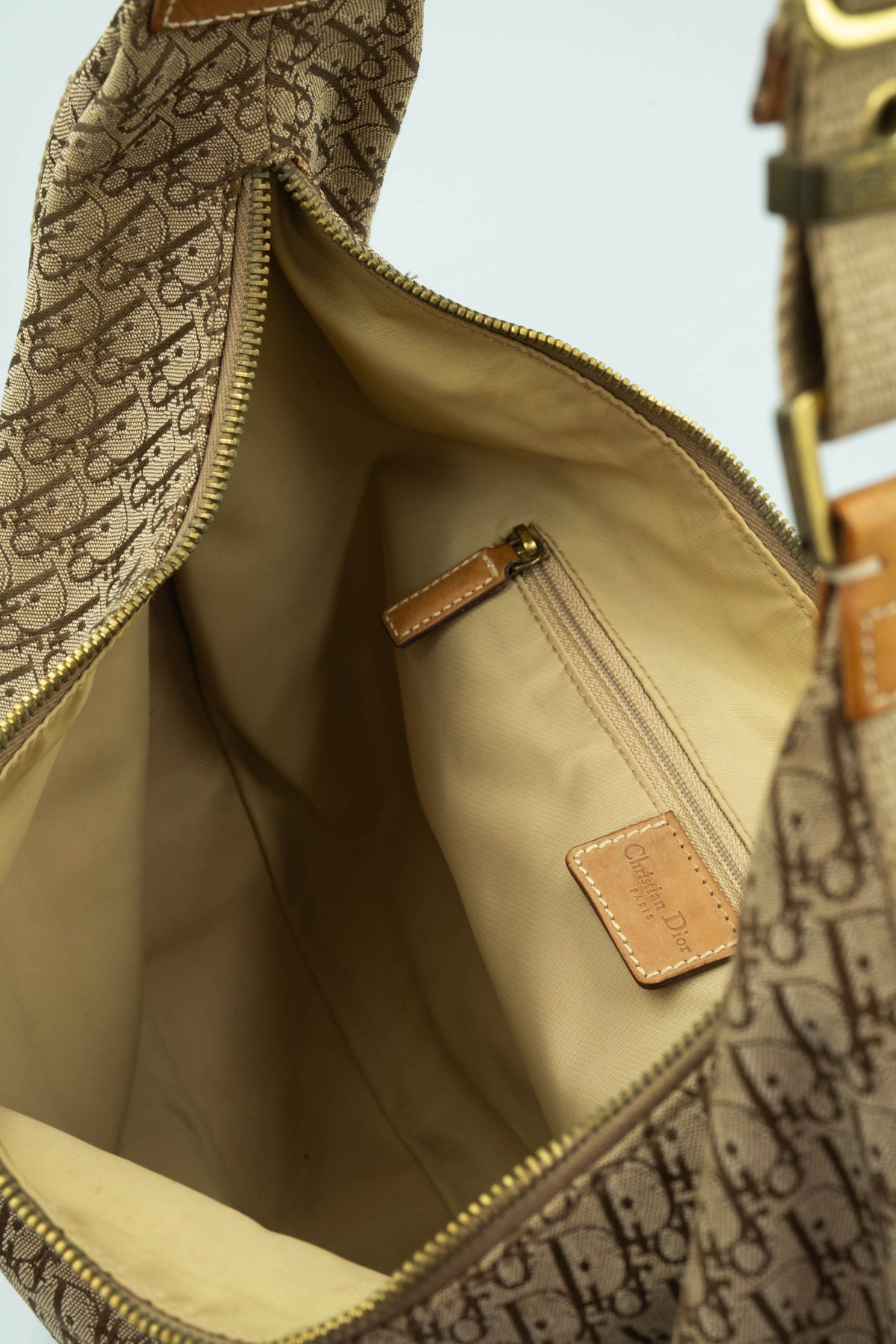 Christian Dior by Galiano Street Chic Oblique Brown Hobo Purse Y2K