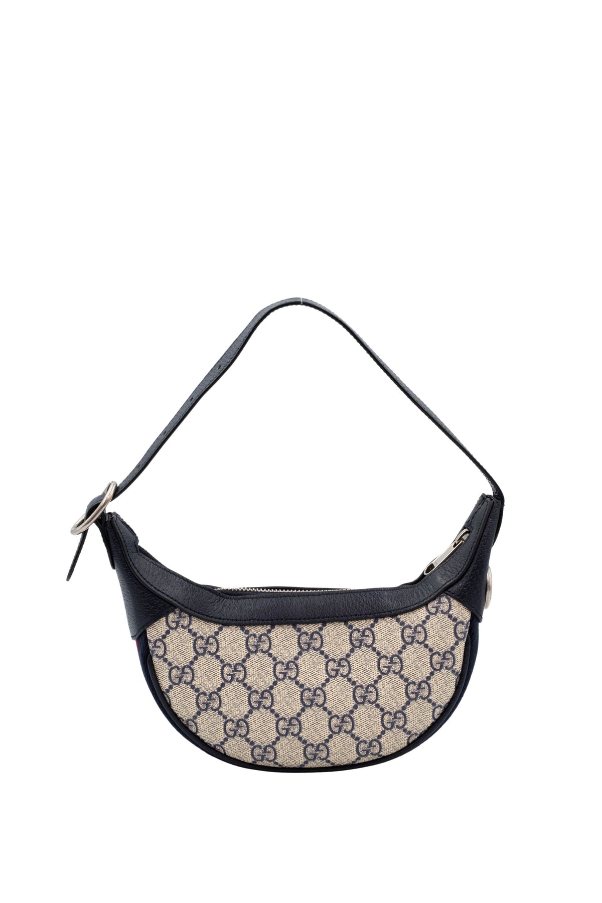 Gucci Half Moon Ophida Purse Supreme Pattern Navy and Red