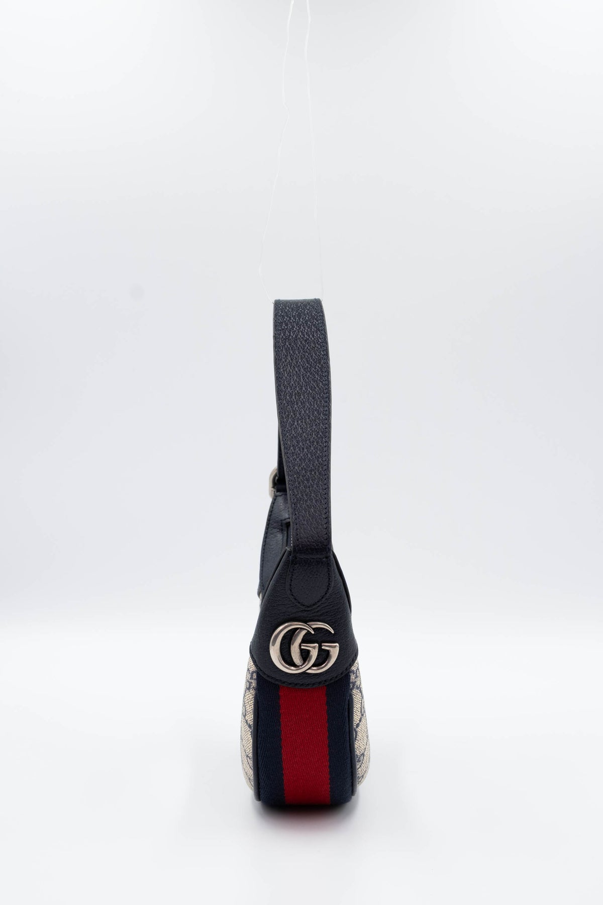 Gucci Half Moon Ophida Purse Supreme Pattern Navy and Red