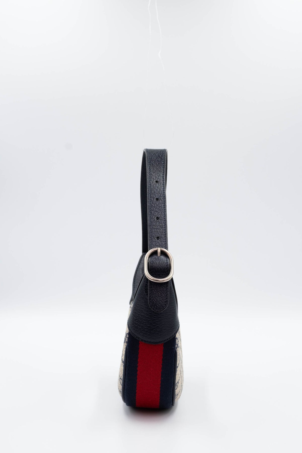 Gucci Half Moon Ophida Purse Supreme Pattern Navy and Red
