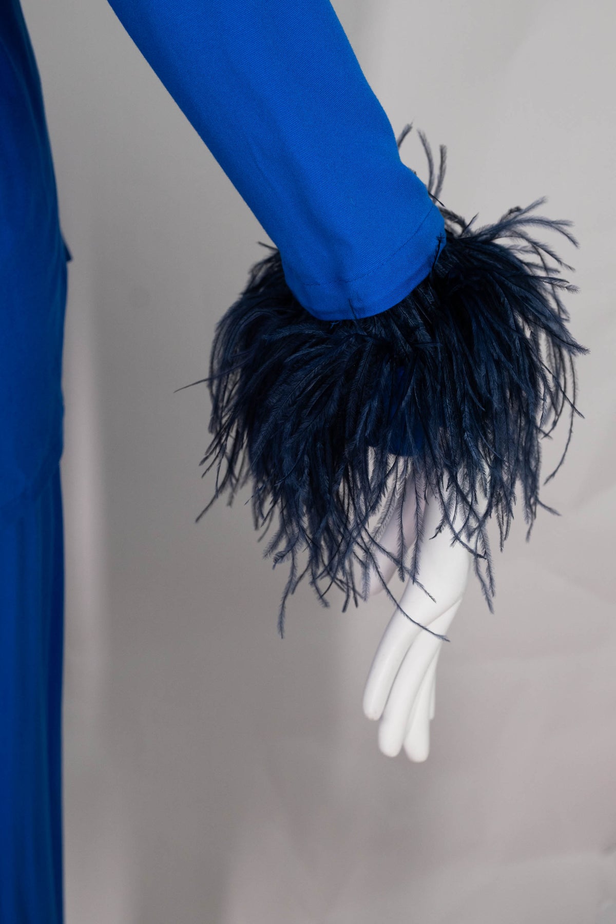 Sleeper Cobalt Blue Feather Trim PJ Set Size M