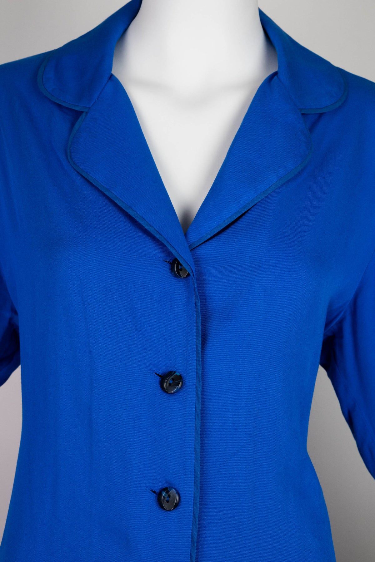 Sleeper Cobalt Blue Feather Trim PJ Set Size M