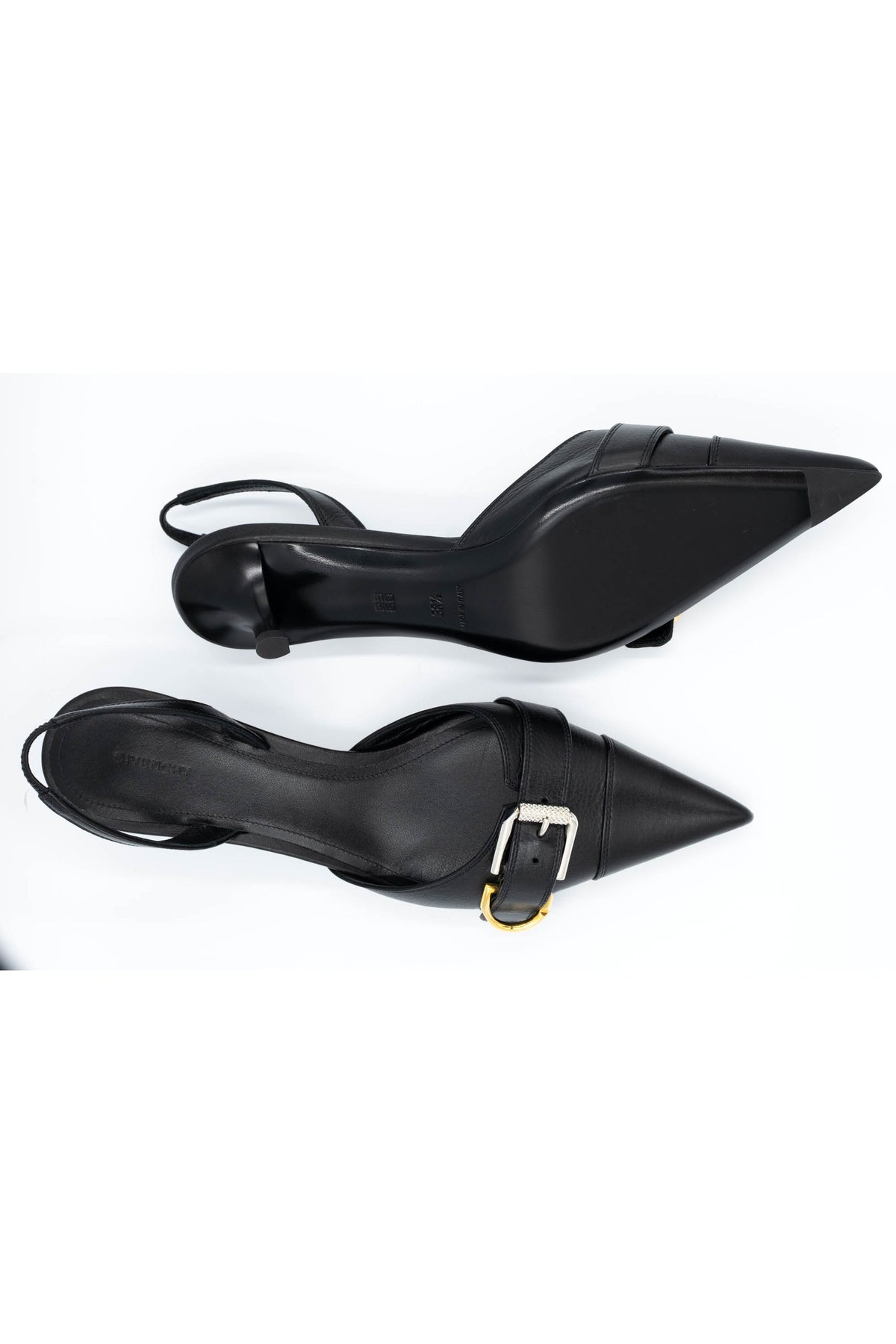 Givenchy Black Pointed Toe Sling Back Heels Size 38.5