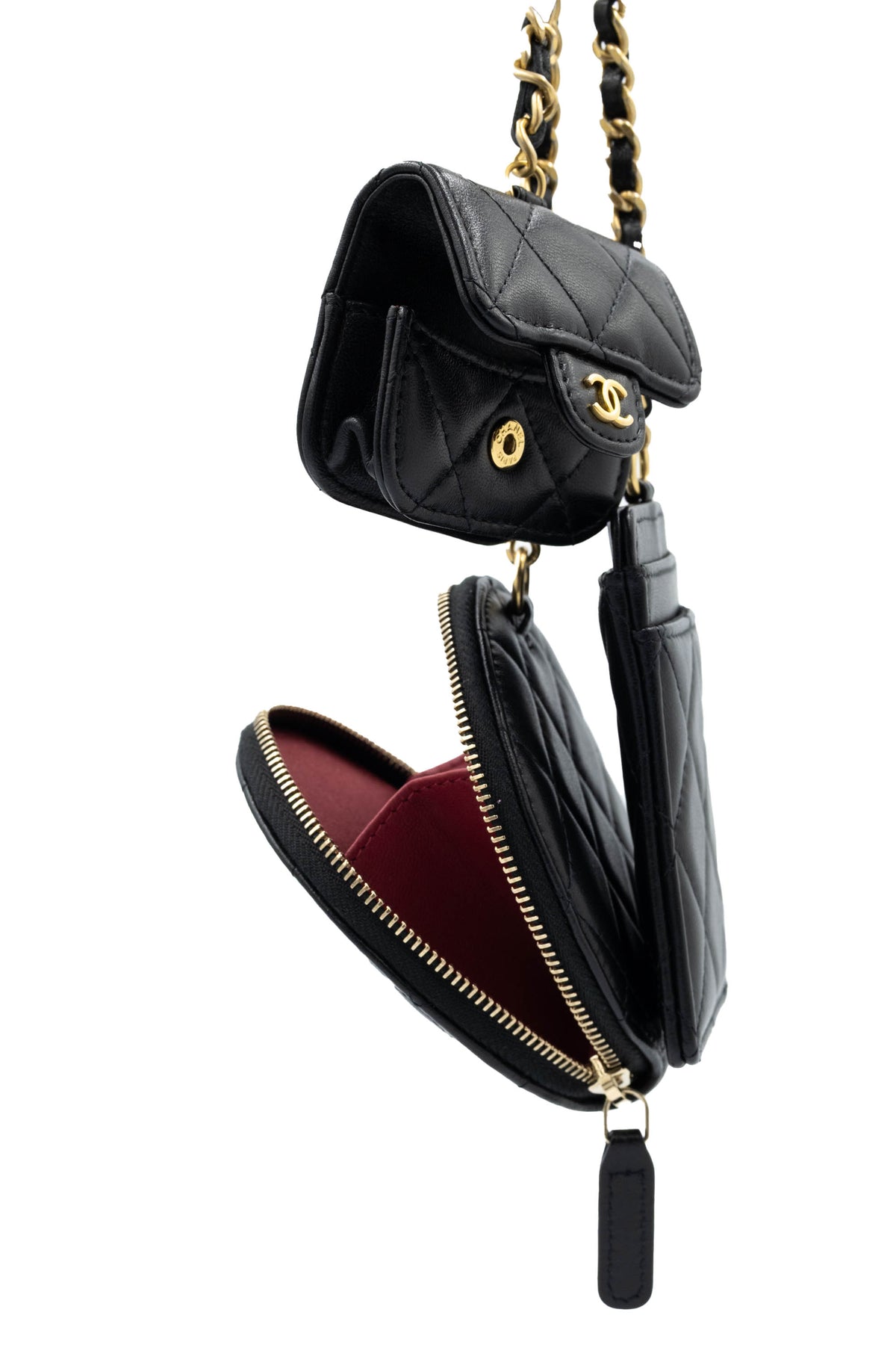 Chanel Black Pearl Crown Trio Charm Bag