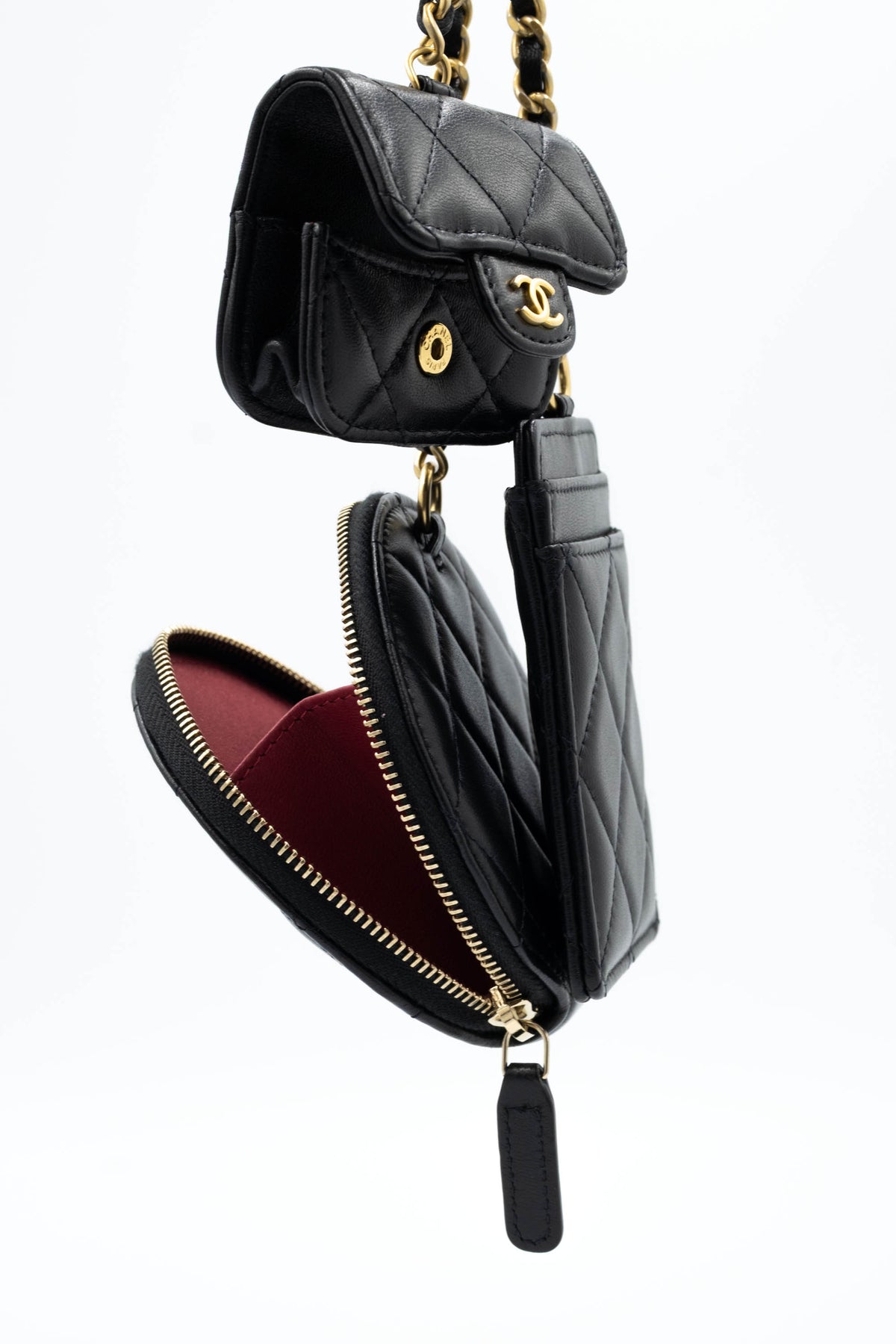 Chanel Black Pearl Crown Trio Charm Bag