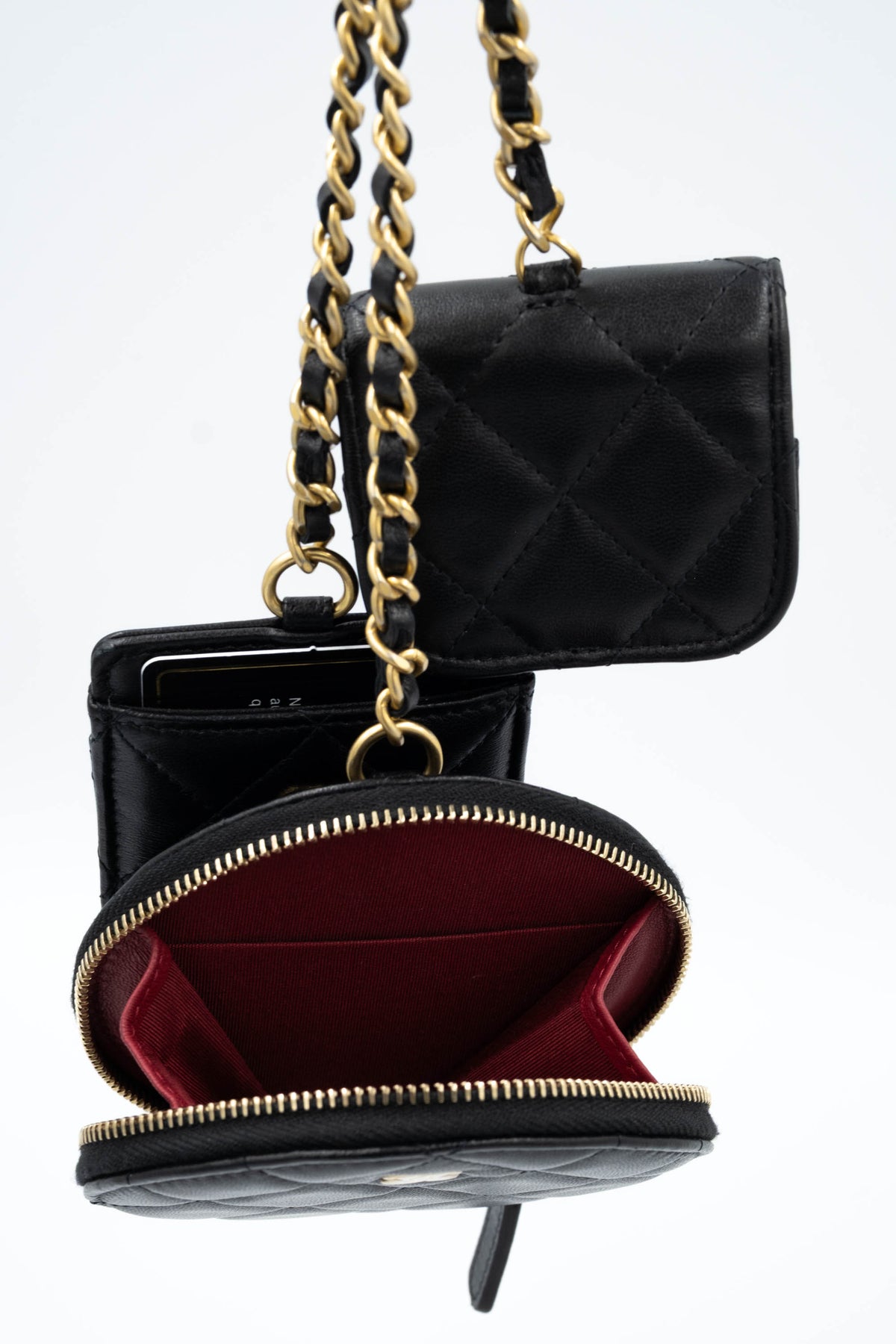 Chanel Black Pearl Crown Trio Charm Bag