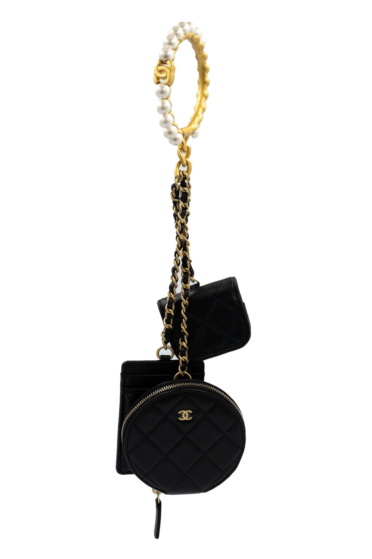 Chanel Black Pearl Crown Trio Charm Bag