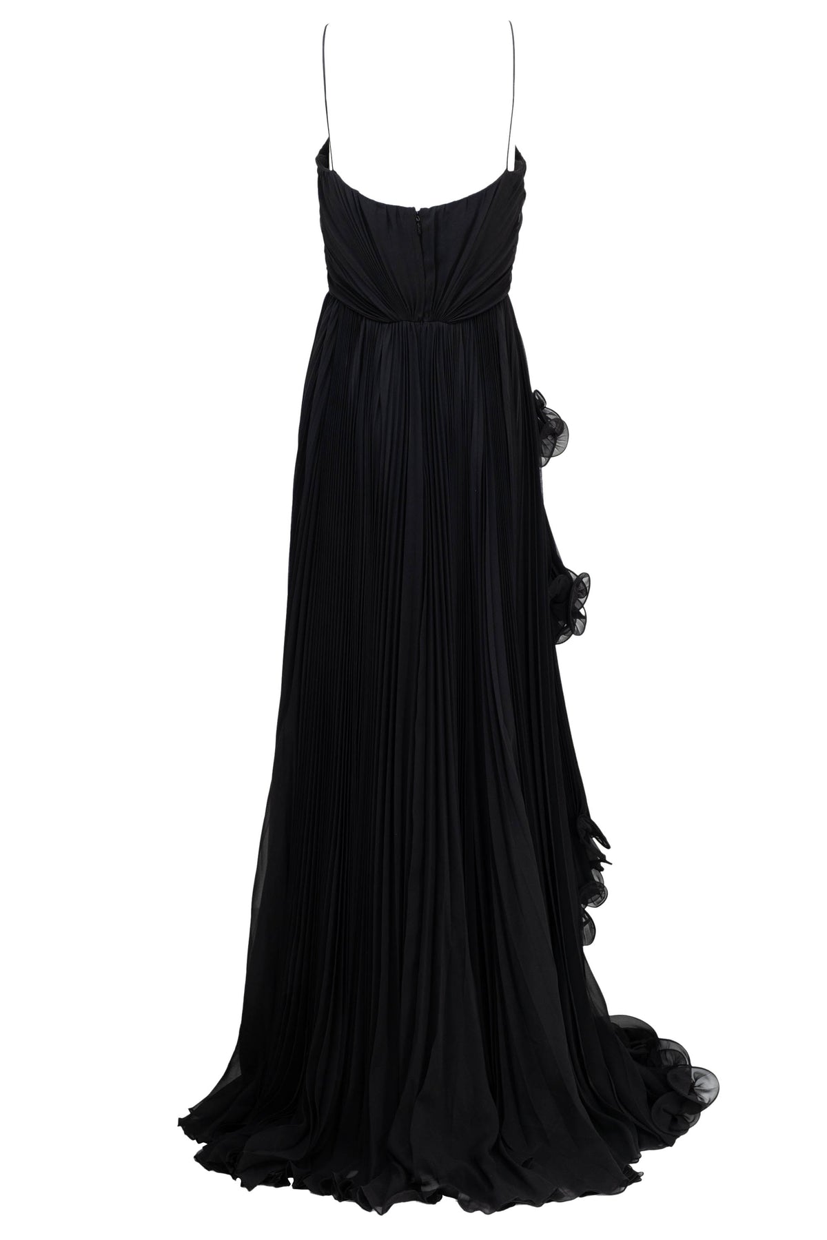 Gucci Black Runway Chiffon Pleated Gown Size 40 2020