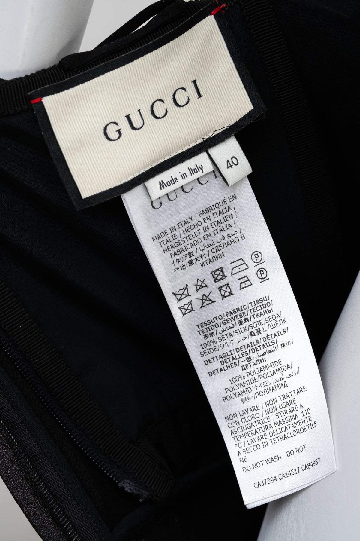 Gucci Black Runway Chiffon Pleated Gown Size 40 2020