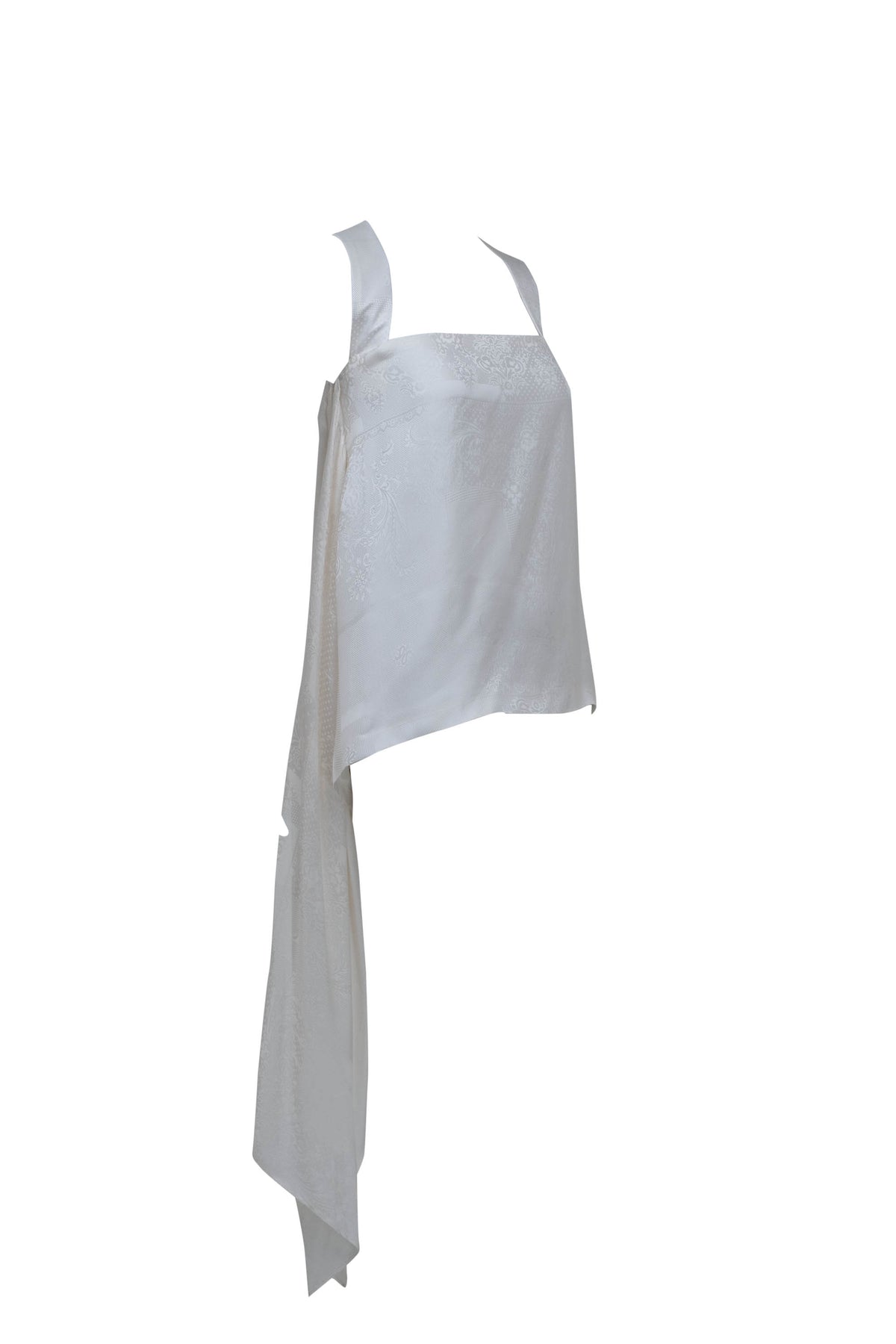 Givenchy white Silk Jacquard Long Hem Top Size 36