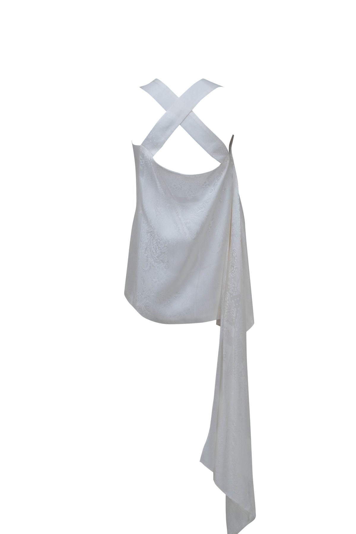 Givenchy white Silk Jacquard Long Hem Top Size 36
