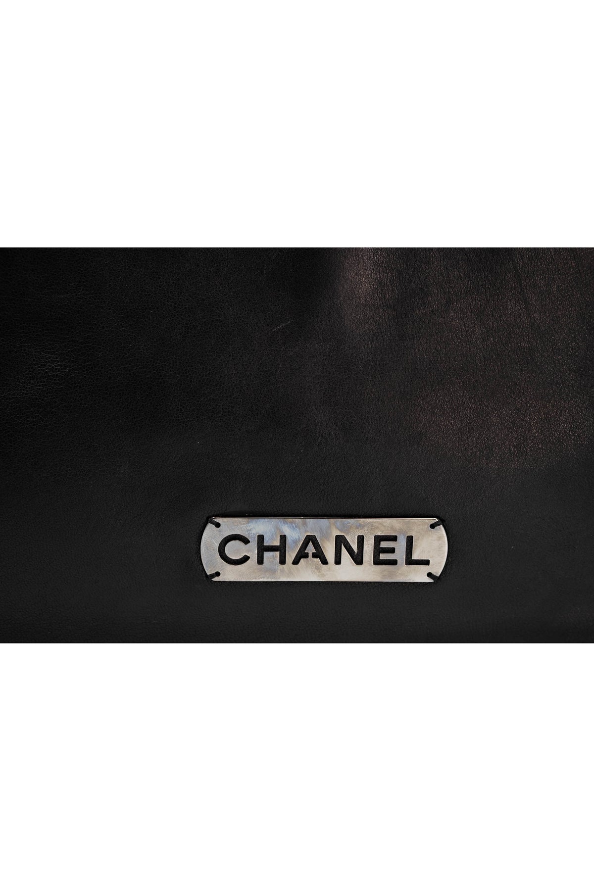 Chanel Black Silver Plate Pochette Purse Size Small
