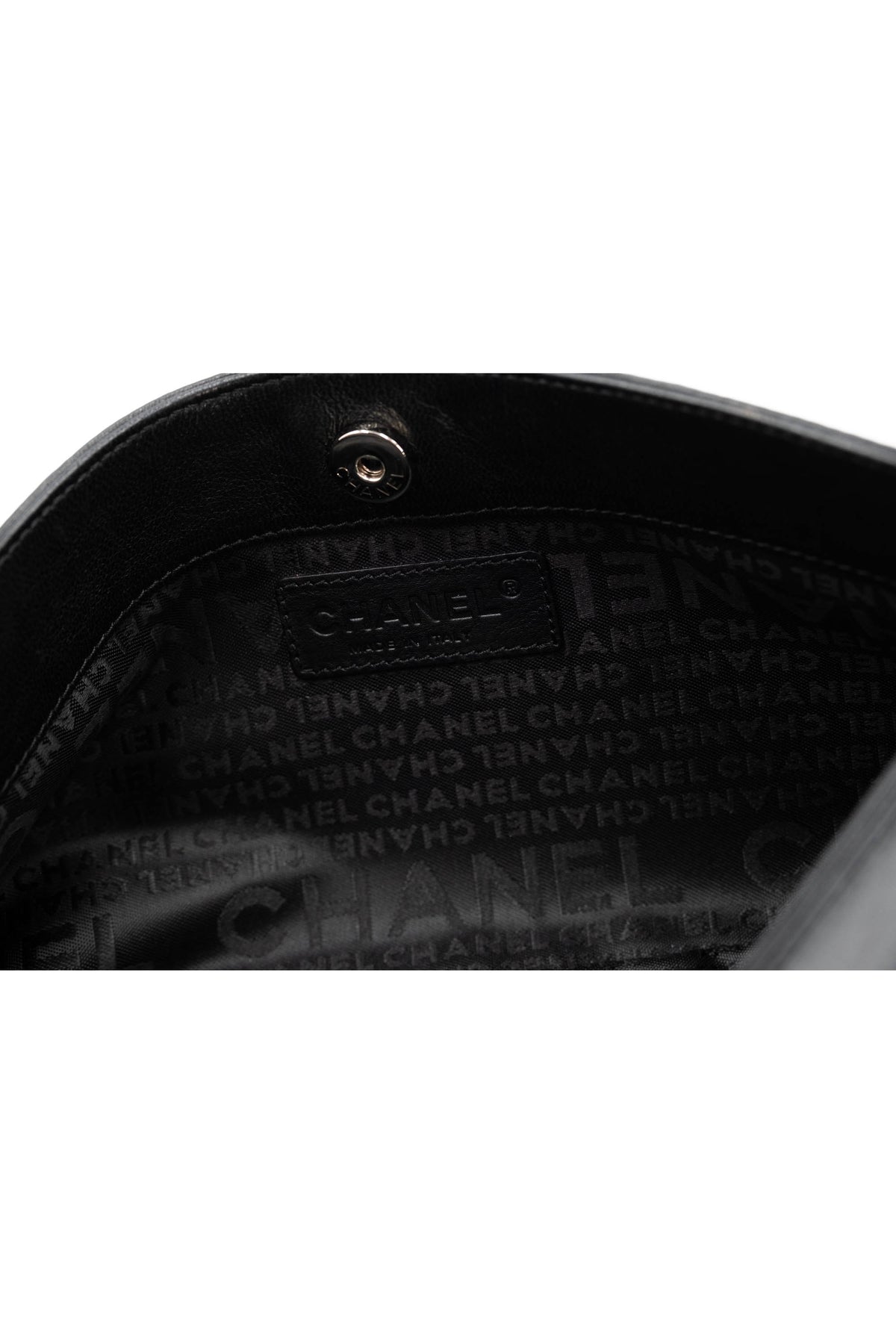 Chanel Black Silver Plate Pochette Purse Size Small