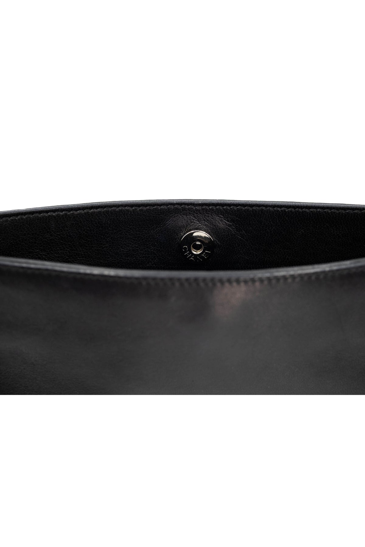 Chanel Black Silver Plate Pochette Purse Size Small