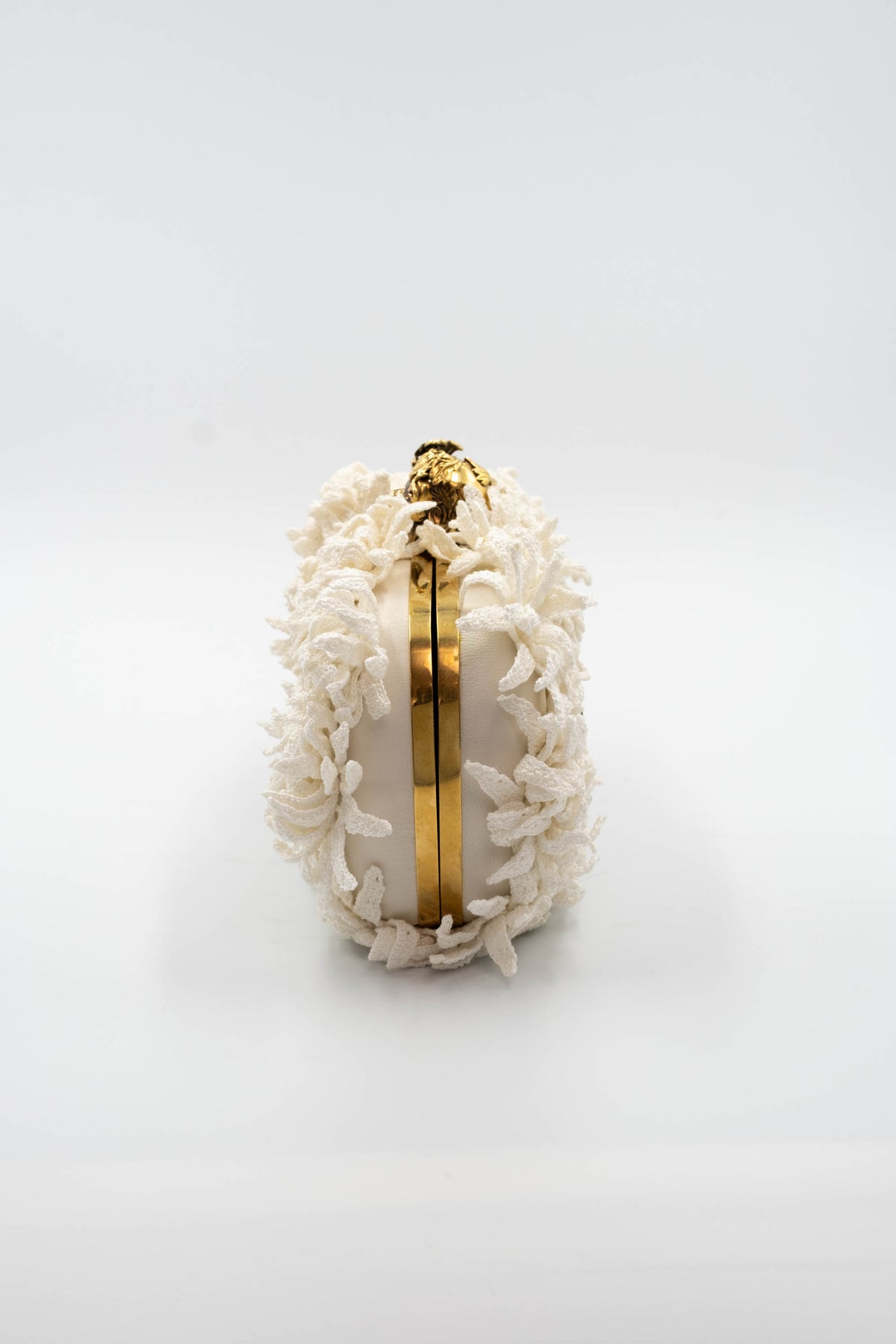 Alexander McQueen Glory Gold Skull Flower Applique Minaudiere Size Small 2010s