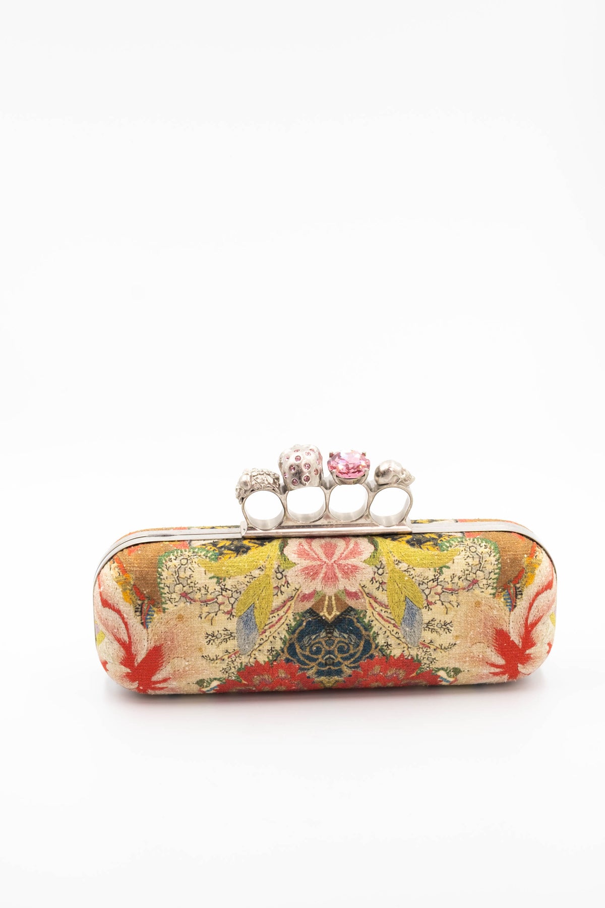 Alexander McQueen Gothic Floral Minaudiere SHW Purse 2013-4