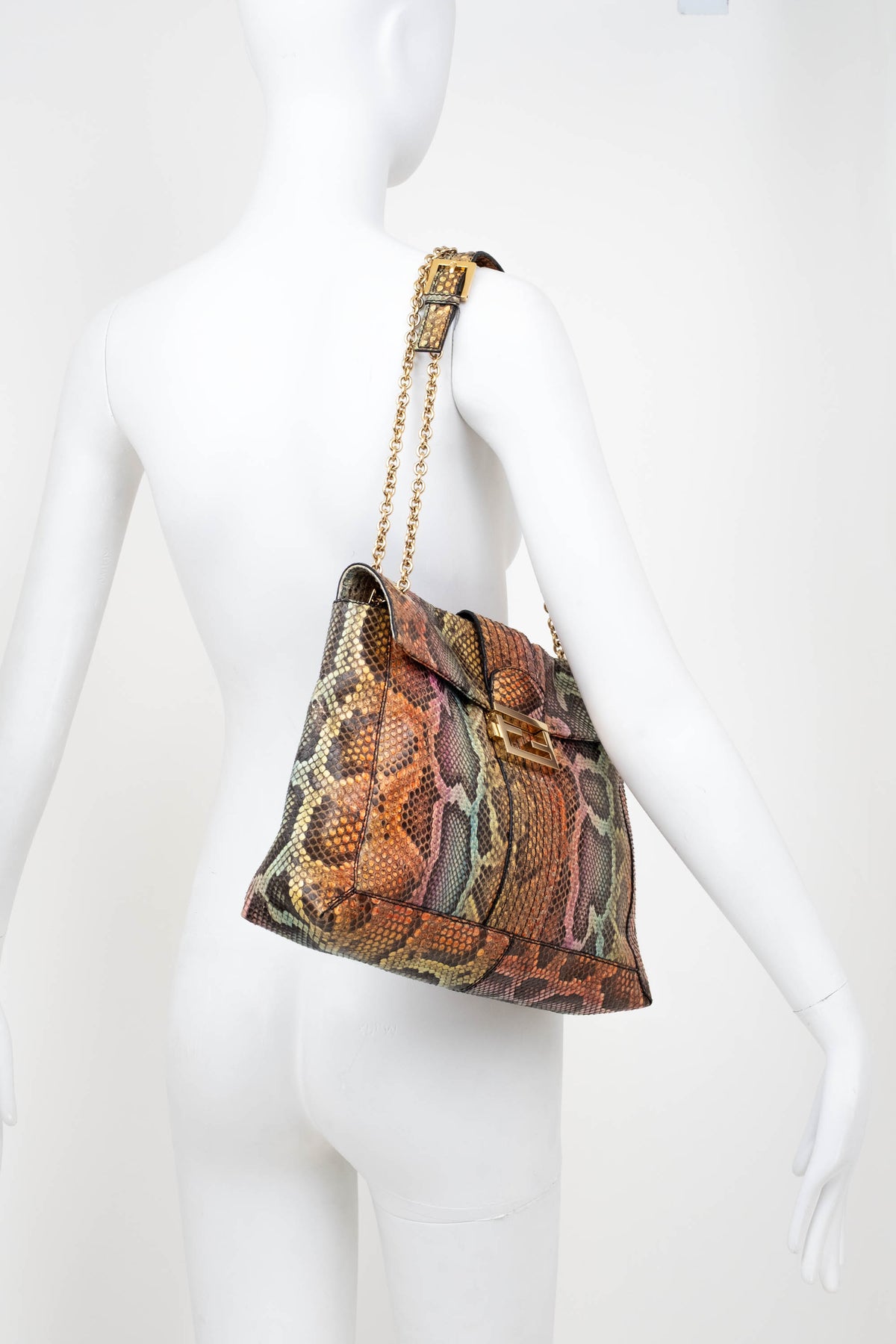 Fendi Rainbow Python Mama Baguette Purse