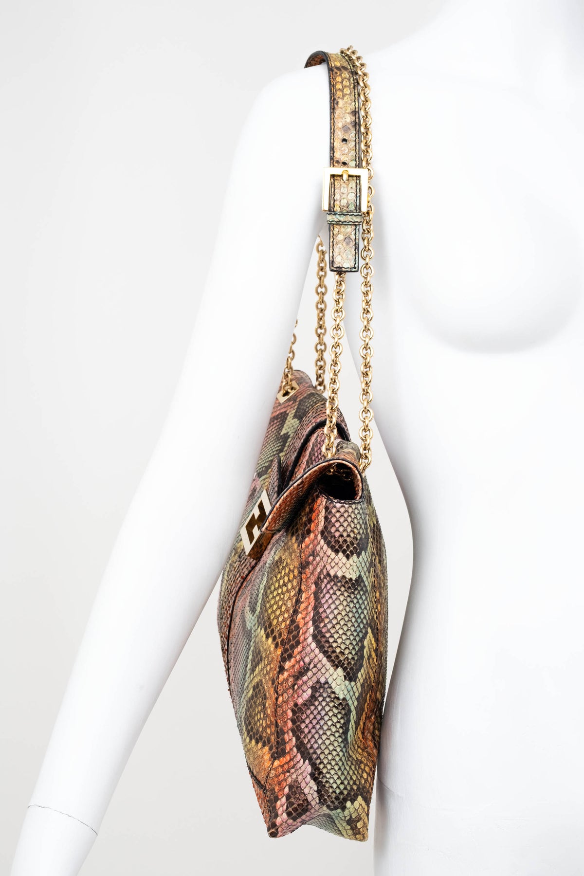 Fendi Rainbow Python Mama Baguette Purse