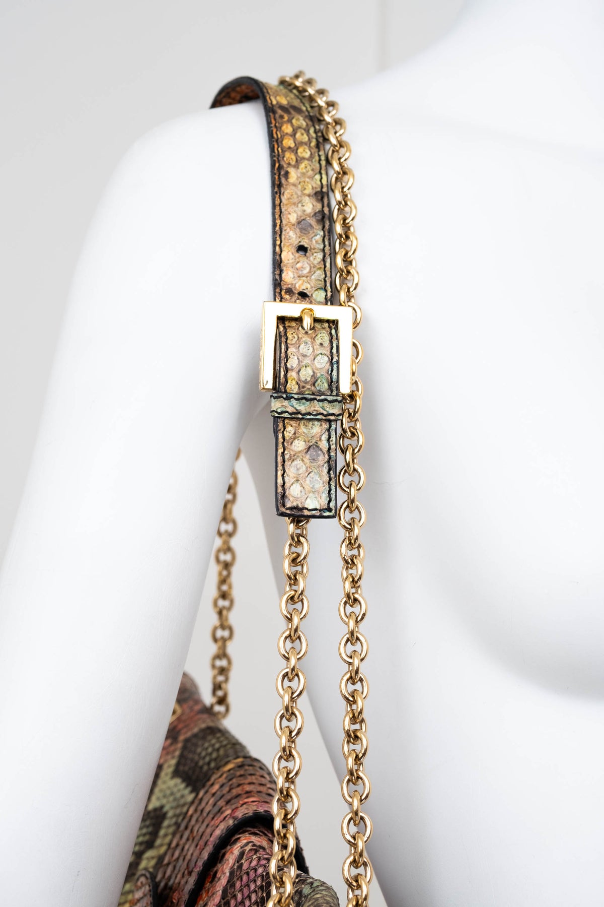 Fendi Rainbow Python Mama Baguette Purse