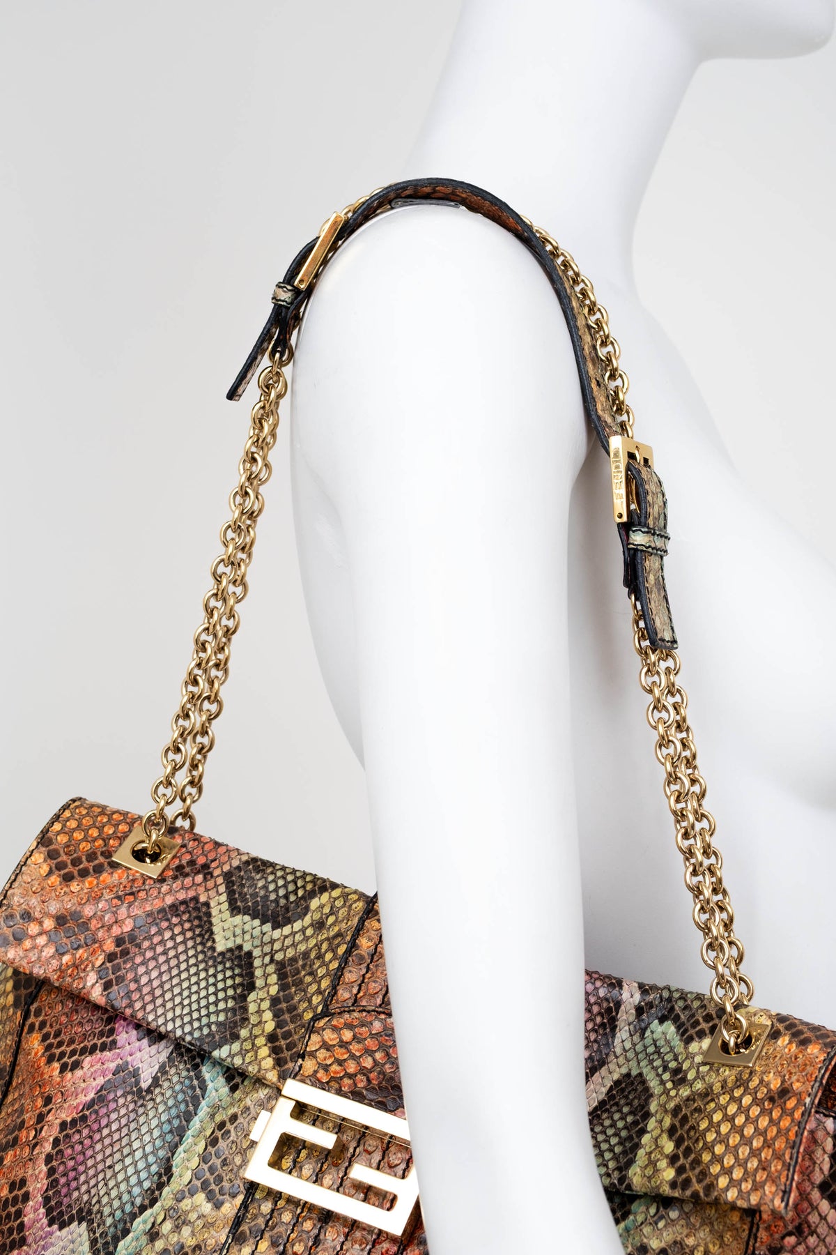 Fendi Rainbow Python Mama Baguette Purse