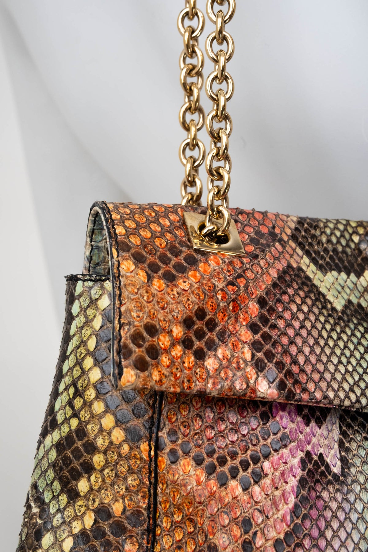 Fendi Rainbow Python Mama Baguette Purse