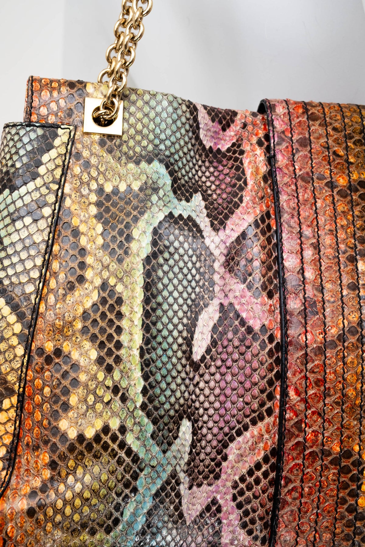 Fendi Rainbow Python Mama Baguette Purse