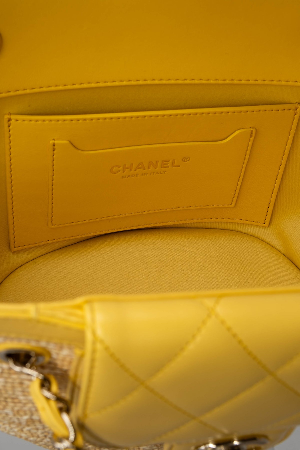 Chanel Butter Yellow Woven Straw Tote With Quilted Leather Trim Cruise 2025