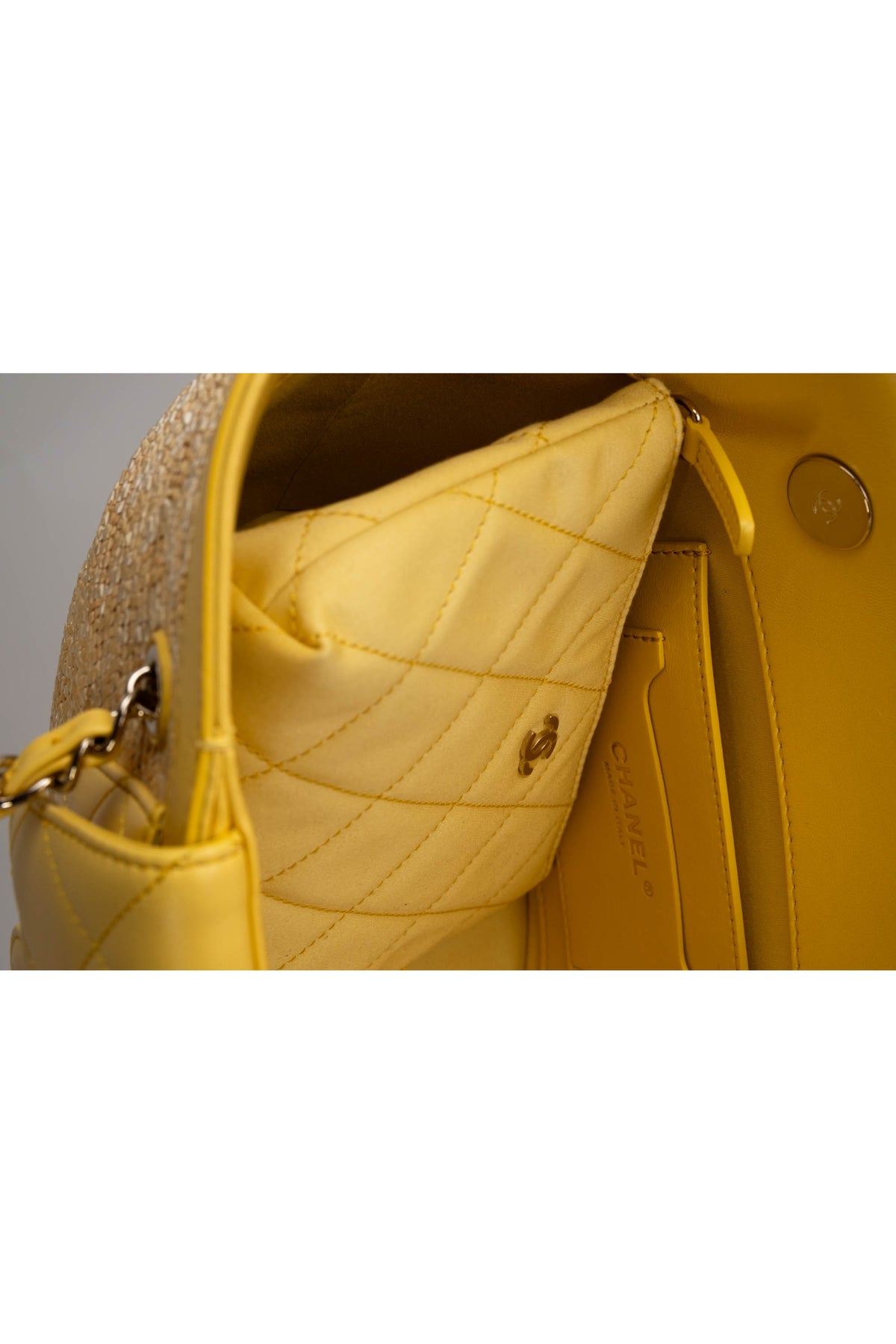 Chanel Butter Yellow Woven Straw Tote With Quilted Leather Trim Cruise 2025