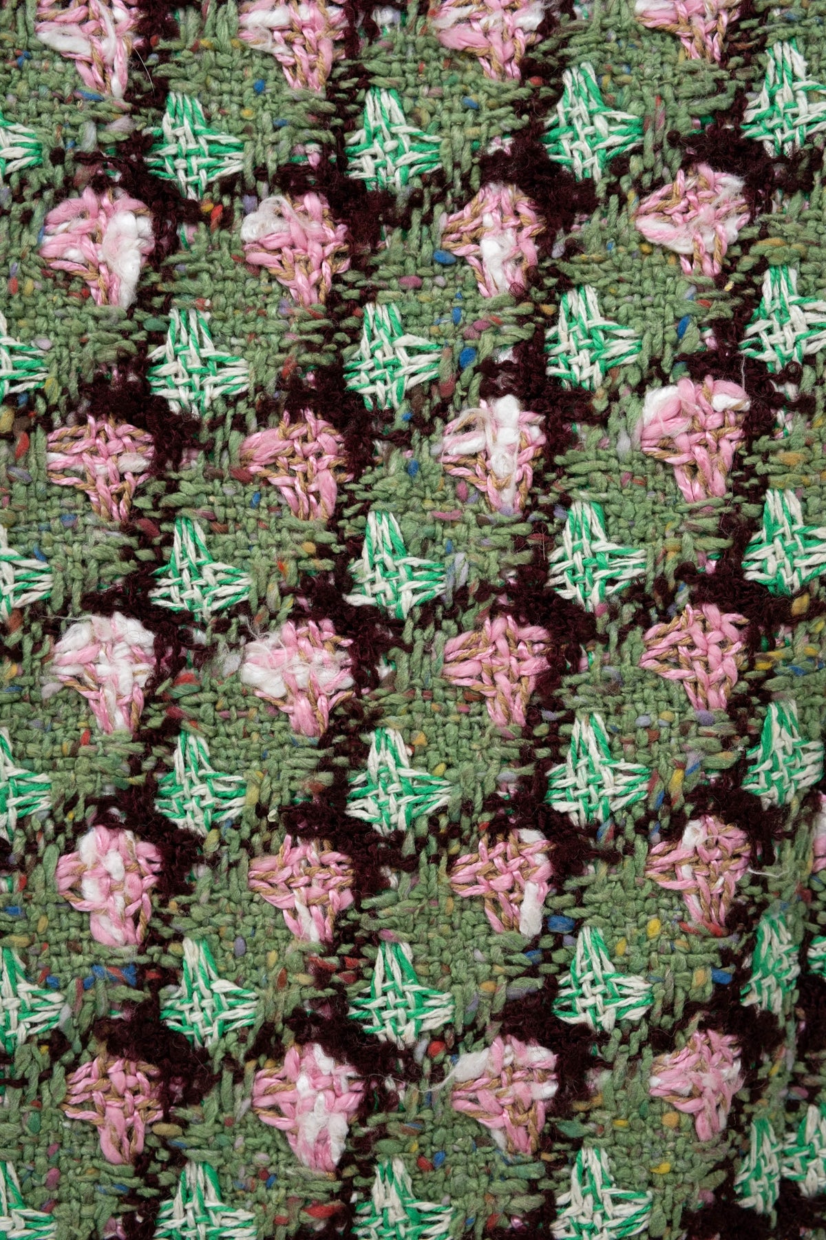 Chanel Green Brown and Pink Tweed Jacket Size 44