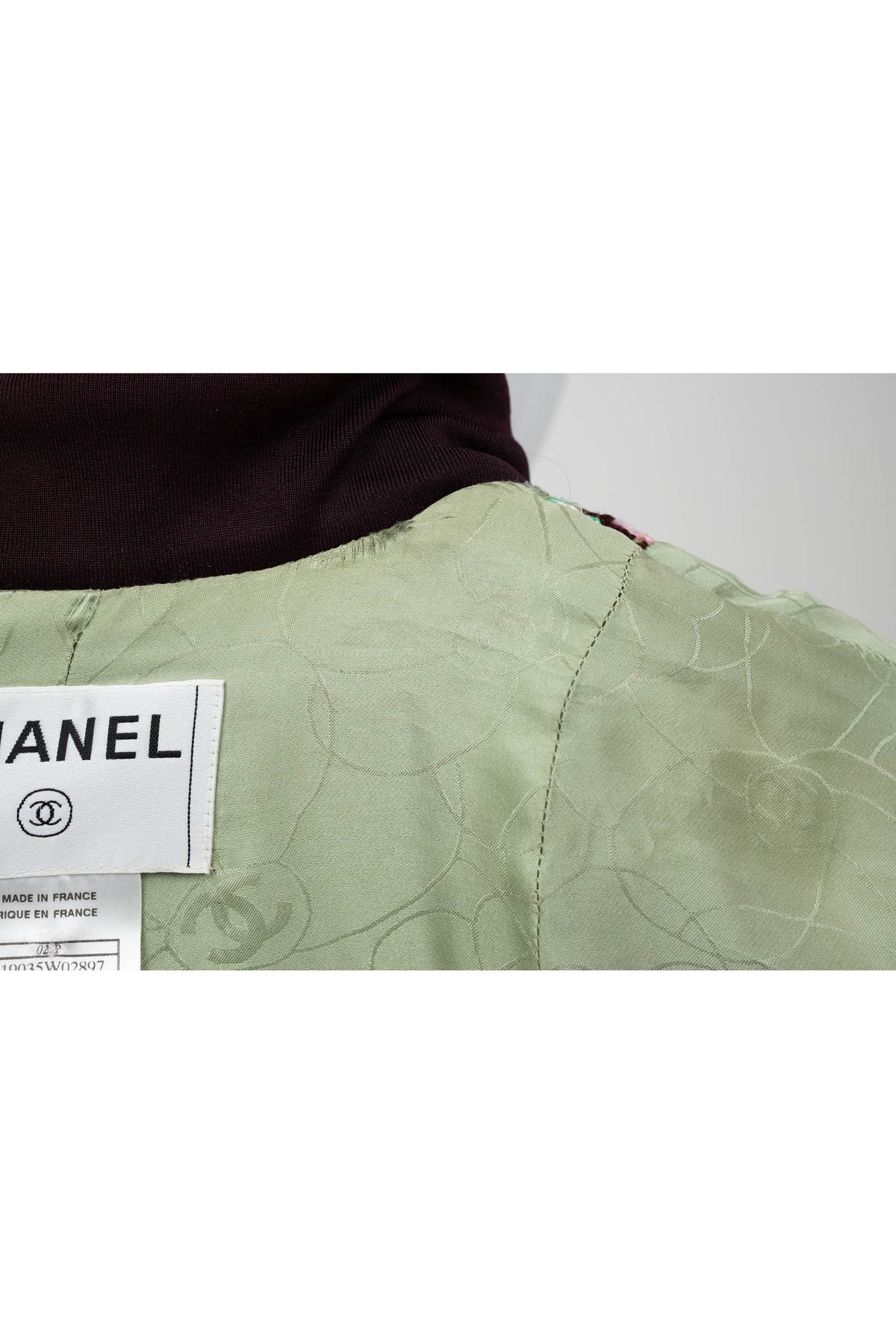 Chanel Green Brown and Pink Tweed Jacket Size 44