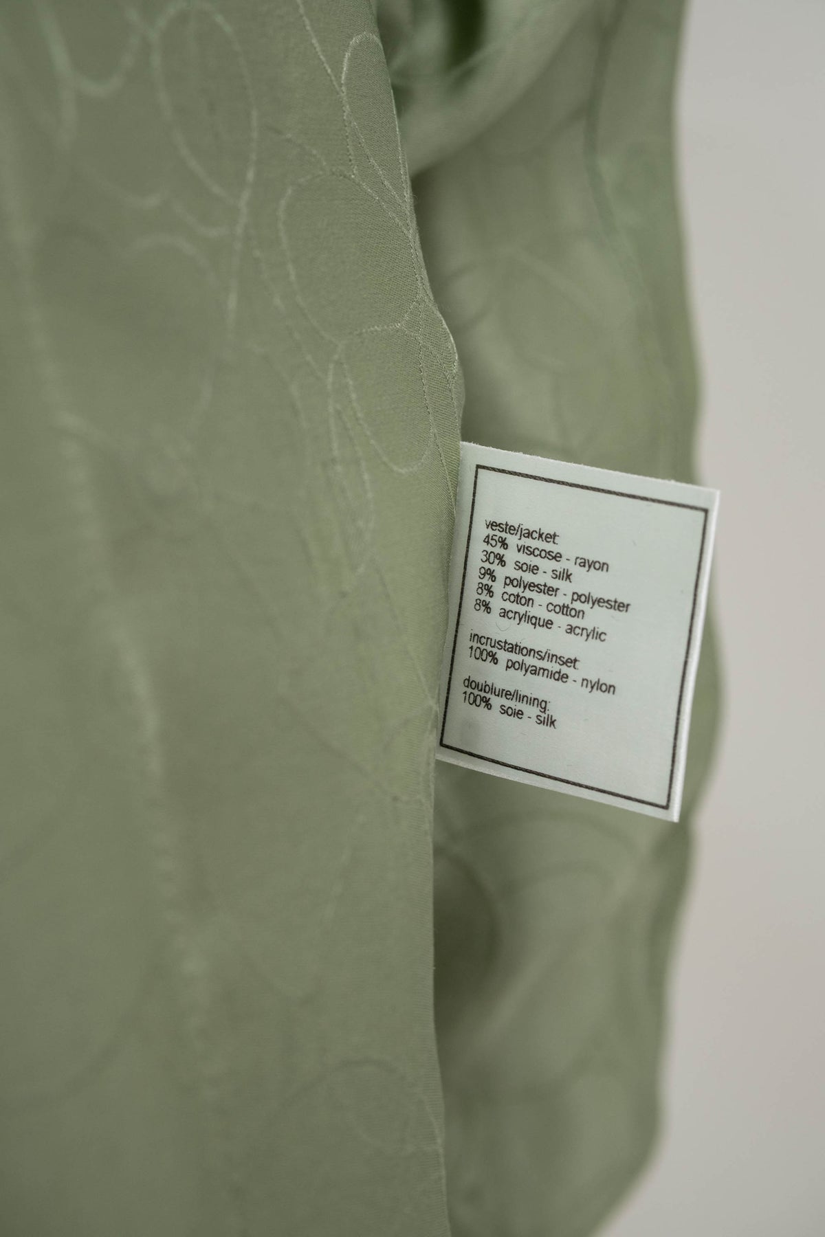 Chanel Green Brown and Pink Tweed Jacket Size 44