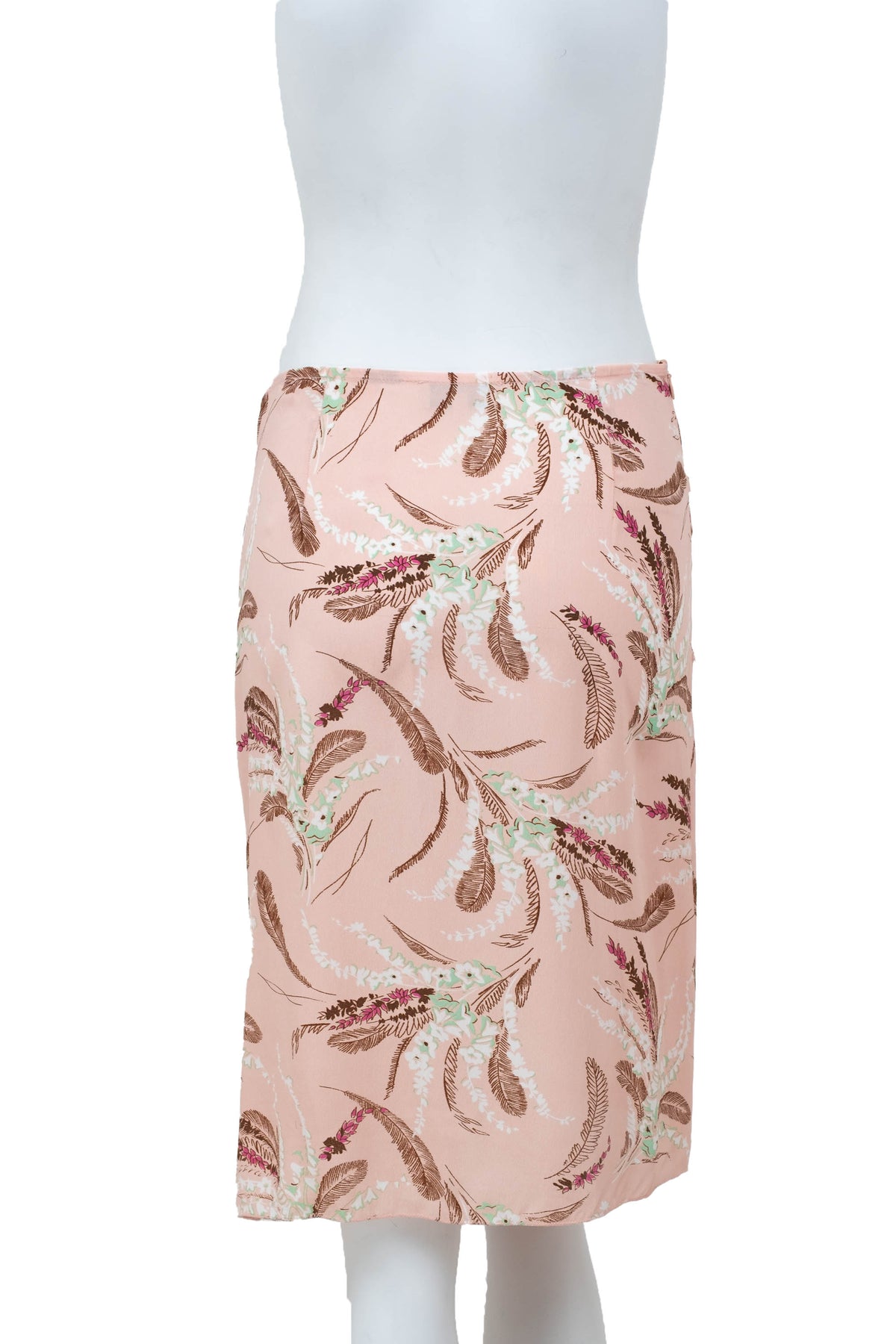 Blumarine Pink Floral Leaf Print Wrap Skirt Size 40/4