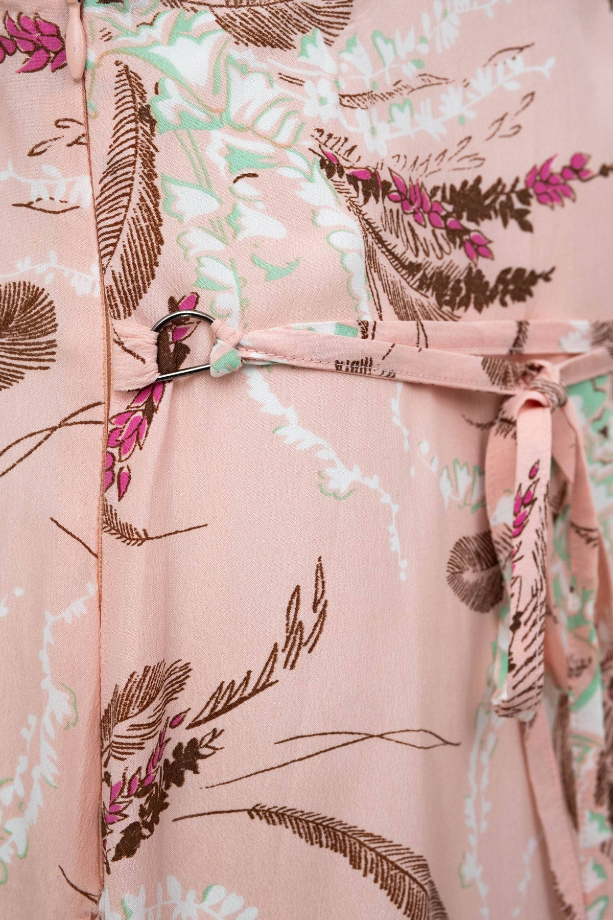 Blumarine Pink Floral Leaf Print Wrap Skirt Size 40/4