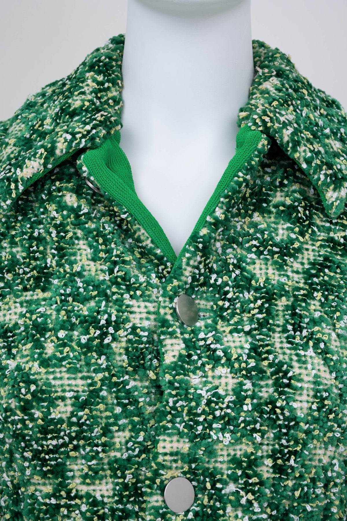 Bottega Veneta Green Chenille Boucle Cropped Jacket 2021 Size 38