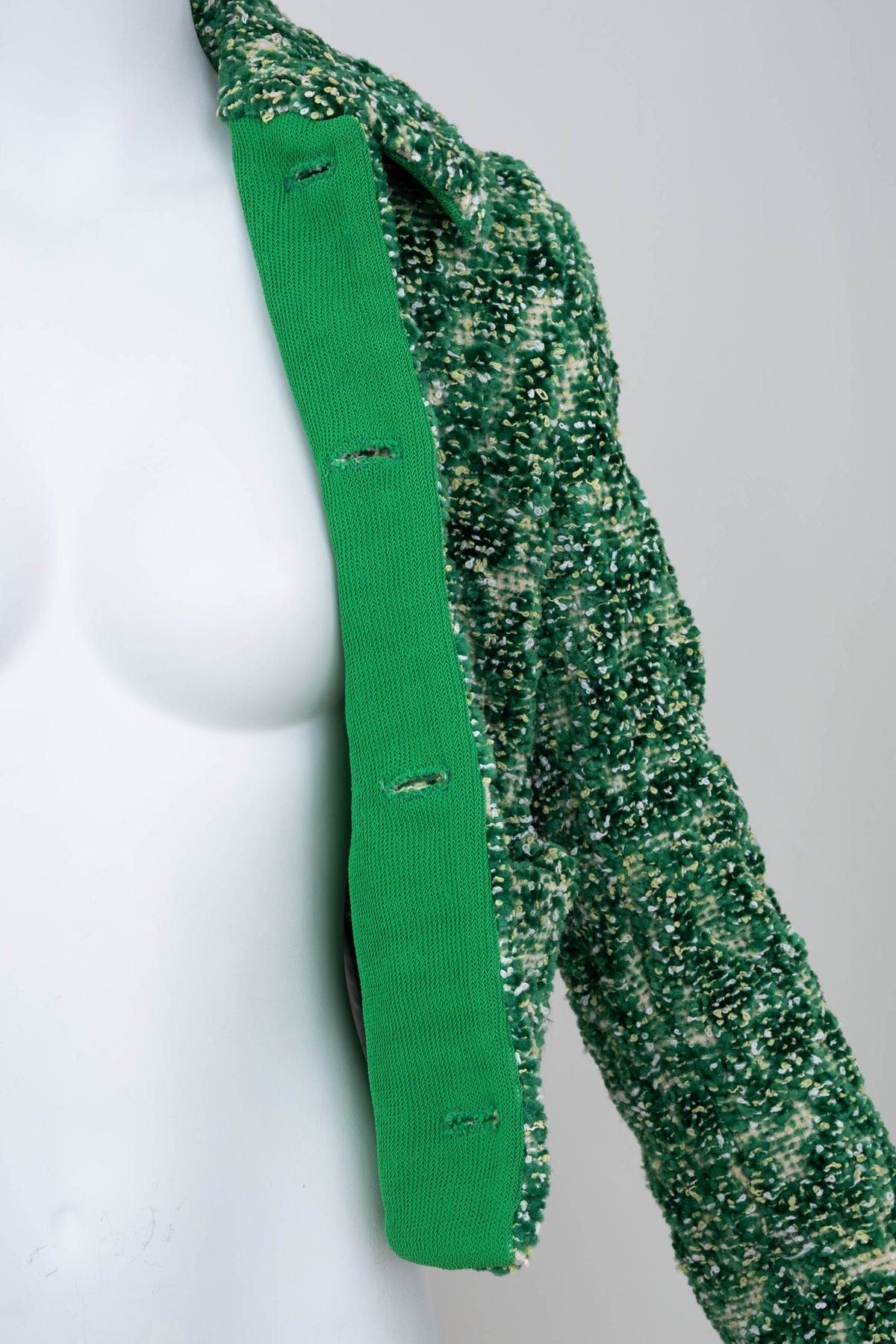 Bottega Veneta Green Chenille Boucle Cropped Jacket 2021 Size 38