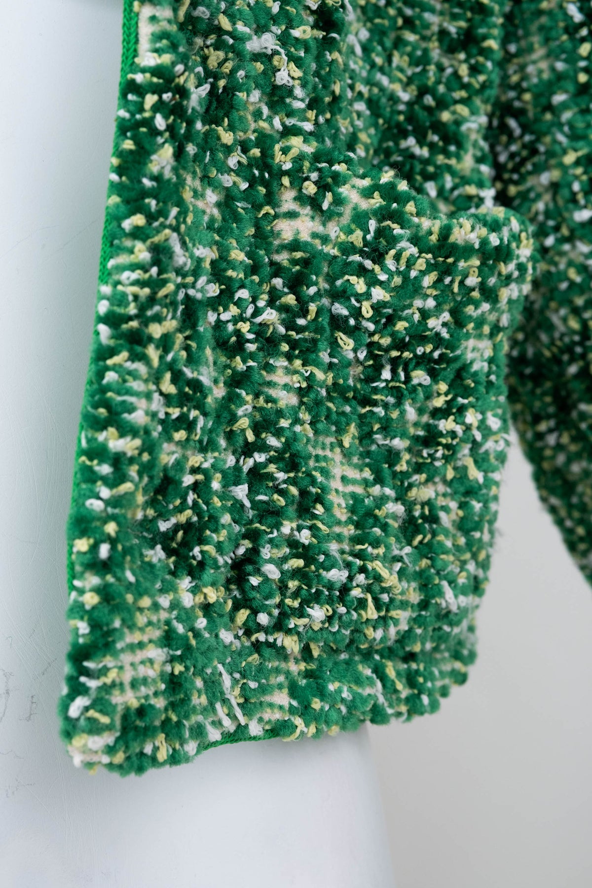 Bottega Veneta Green Chenille Boucle Cropped Jacket 2021 Size 38