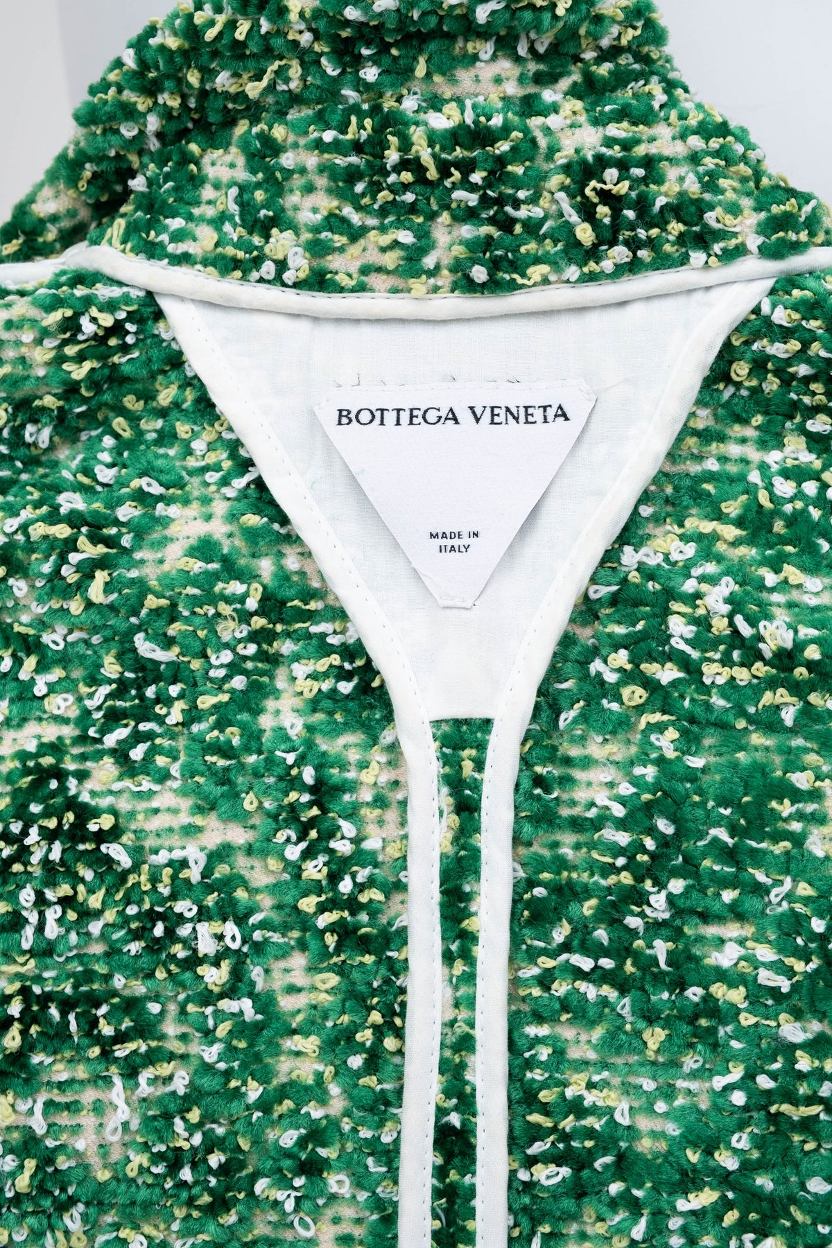 Bottega Veneta Green Chenille Boucle Cropped Jacket 2021 Size 38