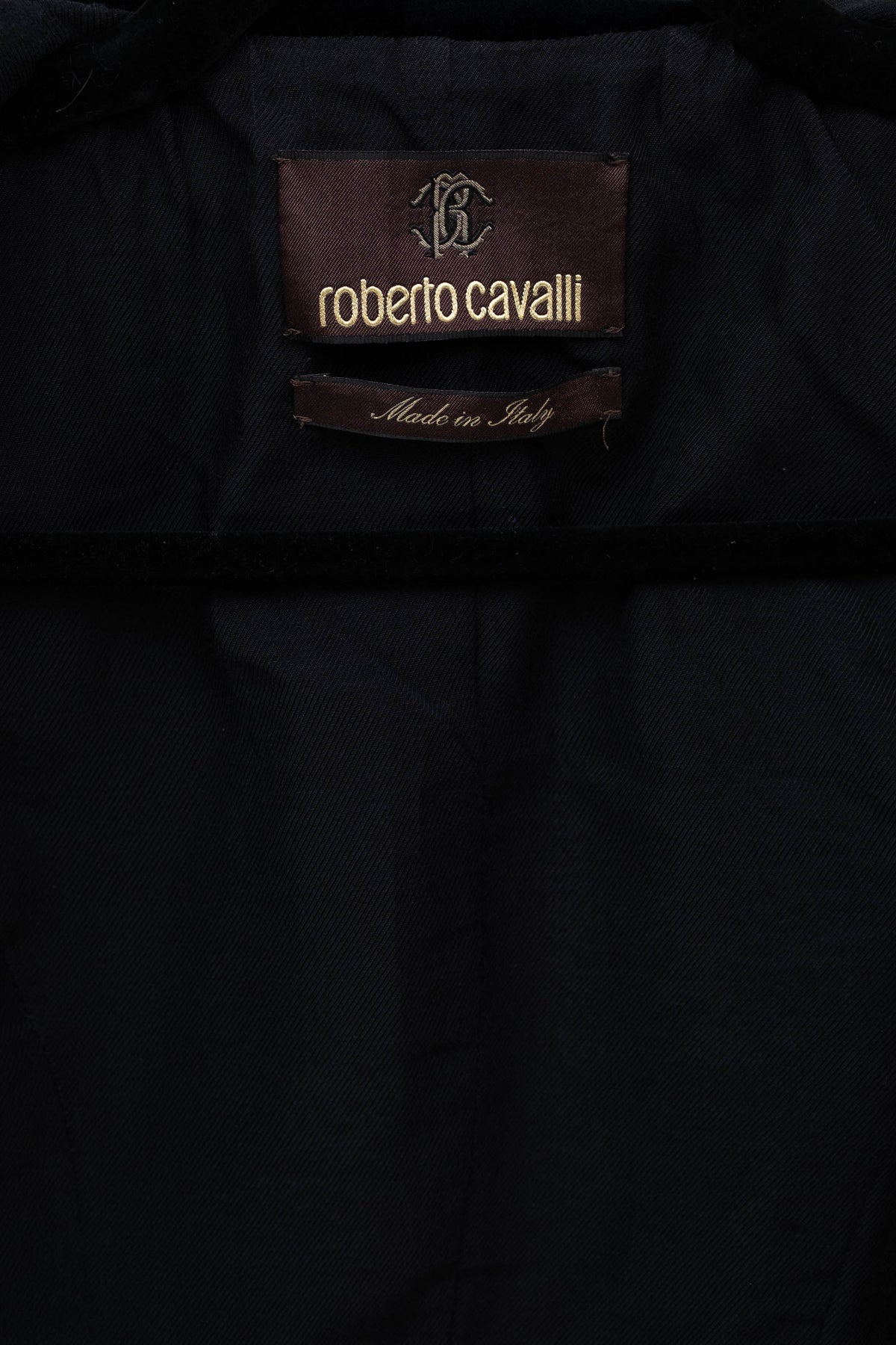 Roberto Cavalli Size 6 Black Silver Embellished Band Jacket 2016