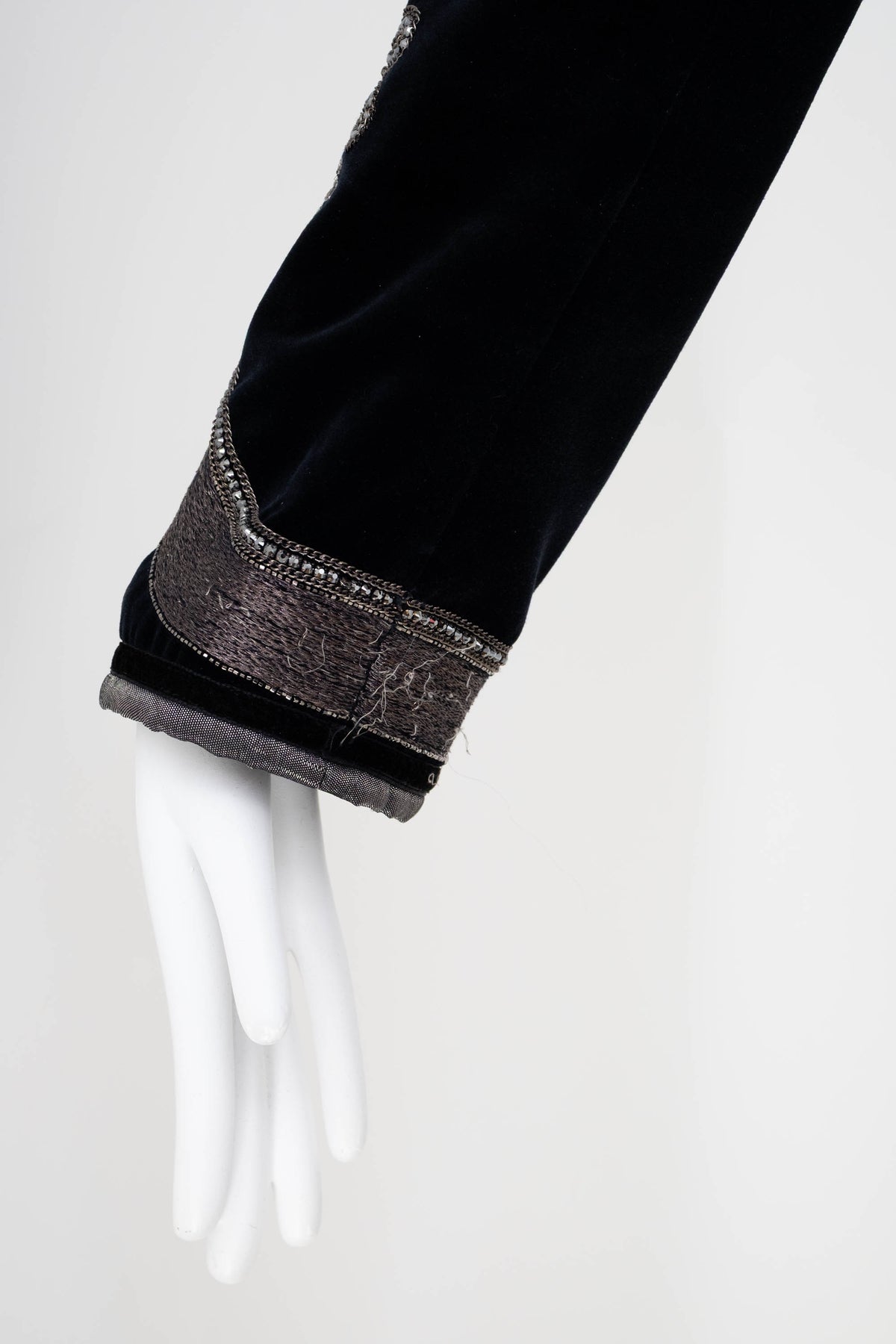 Roberto Cavalli Size 6 Black Silver Embellished Band Jacket 2016