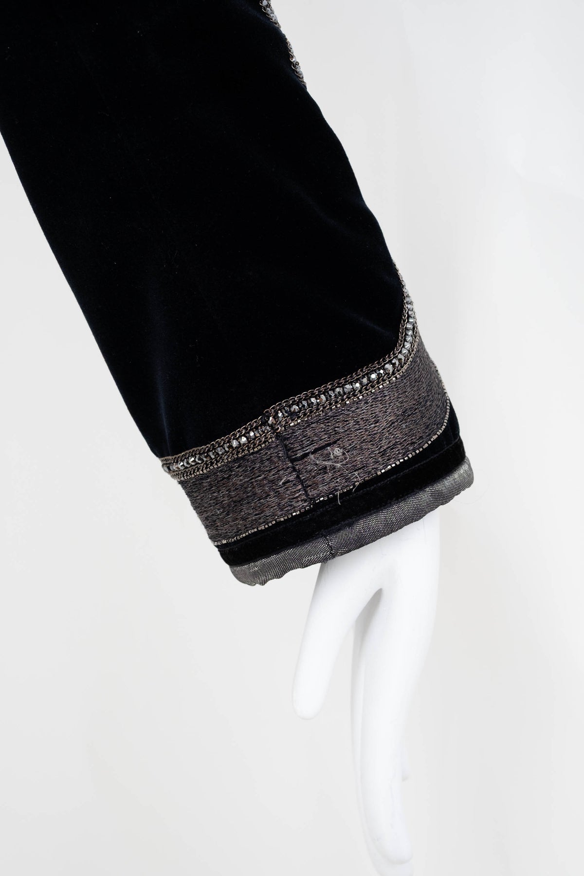 Roberto Cavalli Size 6 Black Silver Embellished Band Jacket 2016