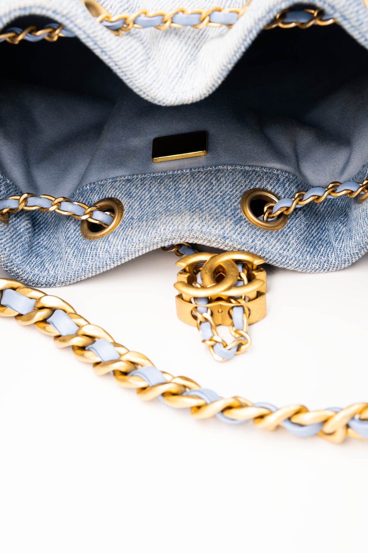 Chanel Washed Denim 25 Purse Size Small