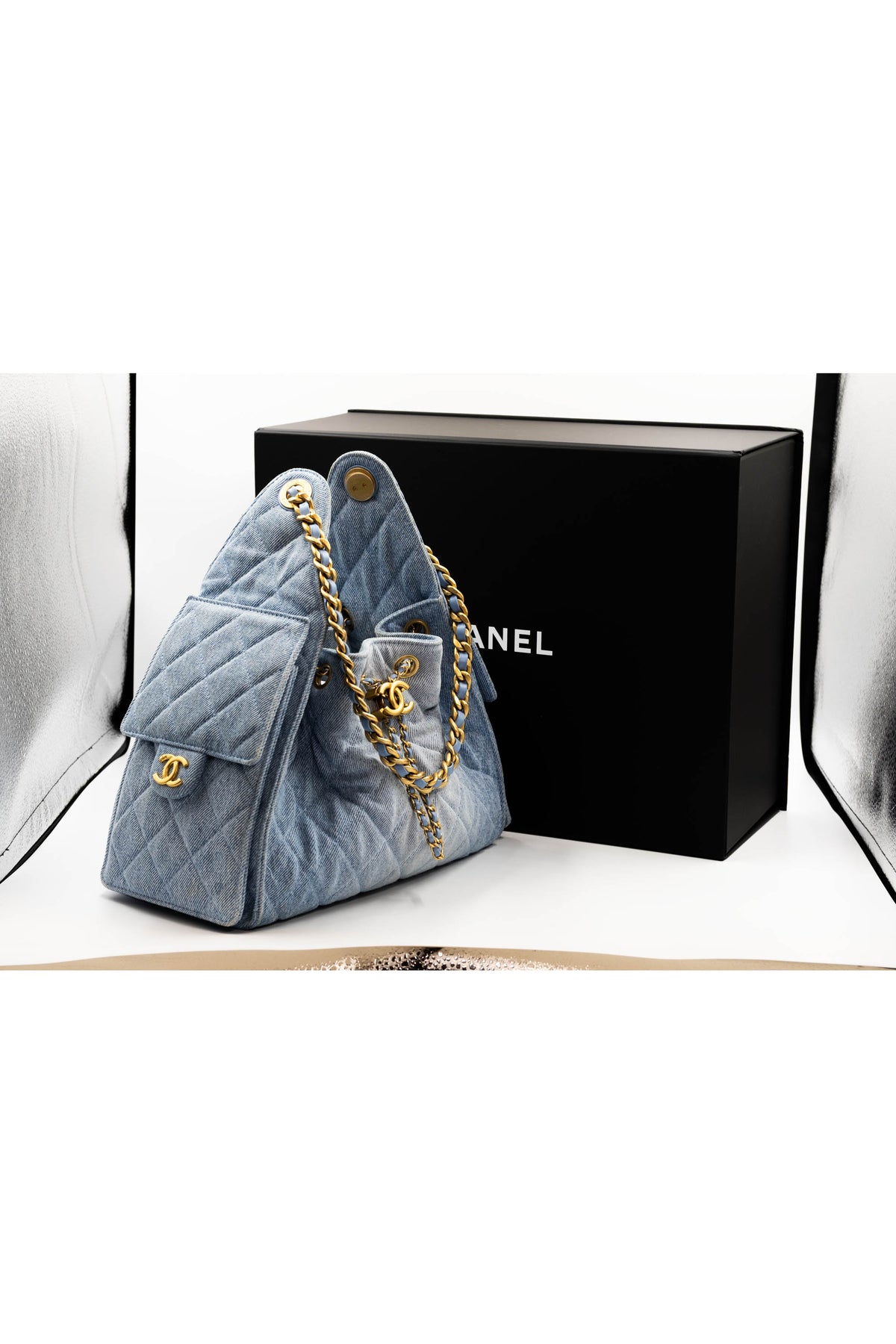 Chanel Washed Denim 25 Purse Size Small
